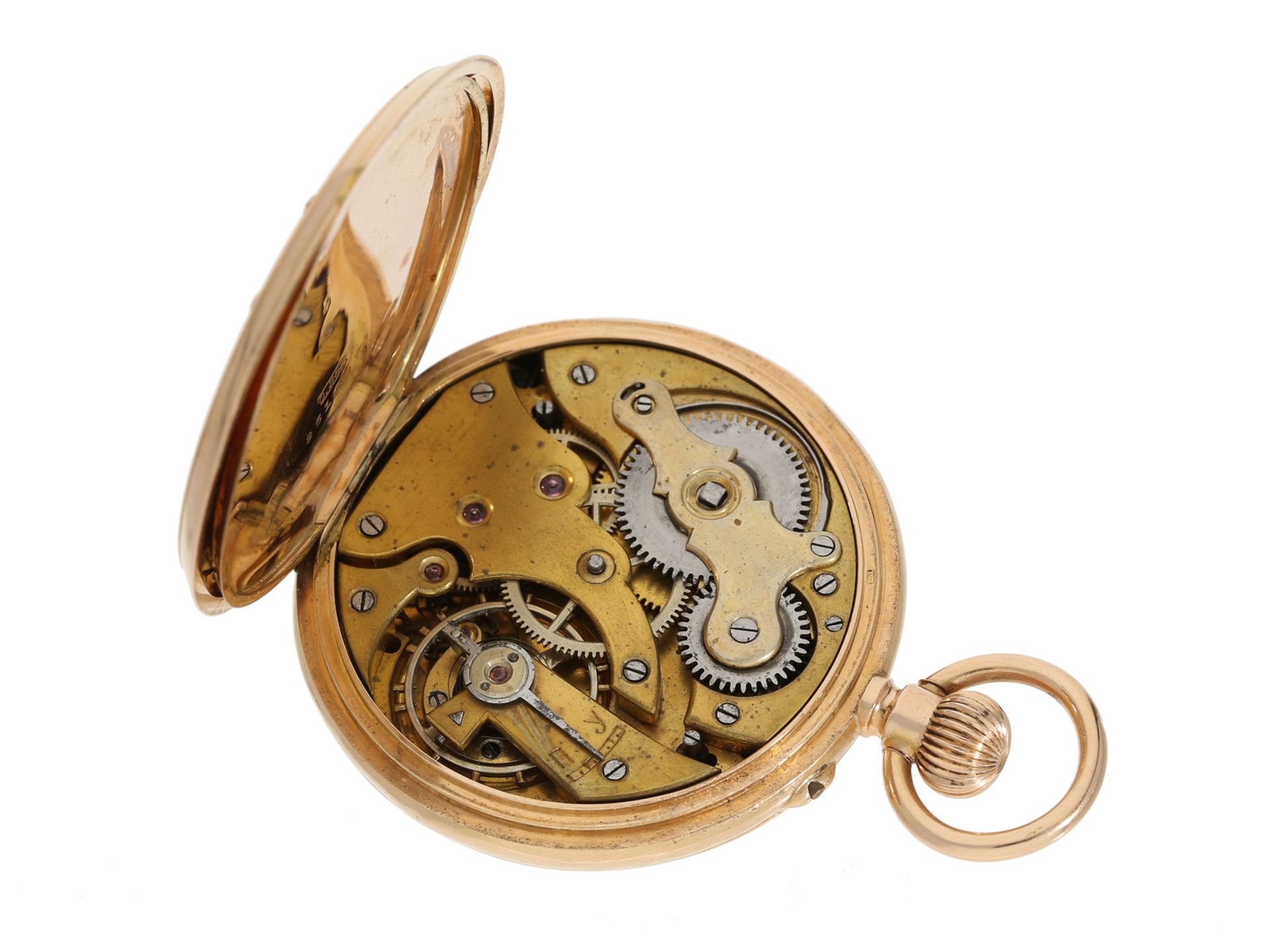 Taschenuhr: außergewöhnliche Gold/Emaille-Taschenuhr mit rückseitigem Zaren-Adler und Zodiak- - Bild 4 aus 4