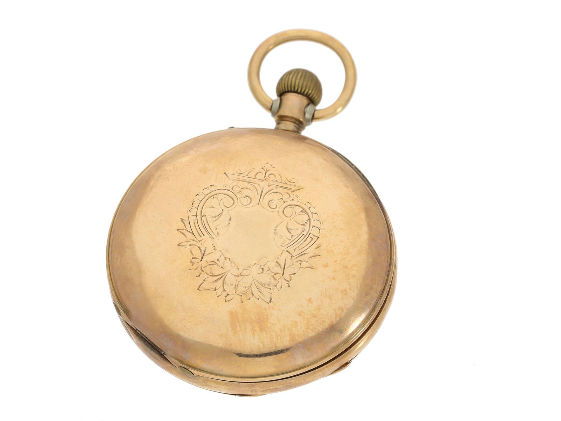 Taschenuhr: goldene Taschenuhr, um 1900 - Bild 2 aus 3