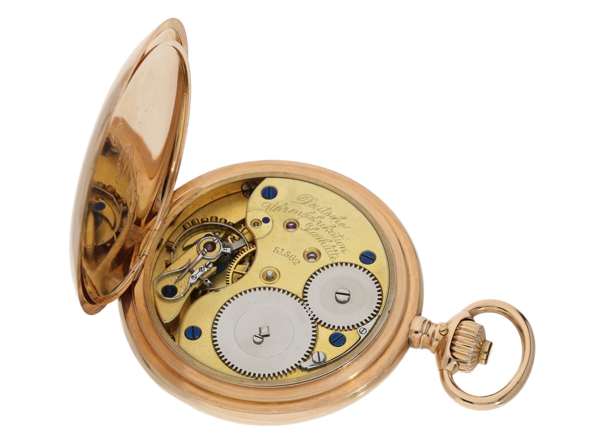 Taschenuhr: außergewöhnlich große, rotgoldene Savonnette, um 1900, A. Lange & Söhne Glashütte, No. - Bild 2 aus 2