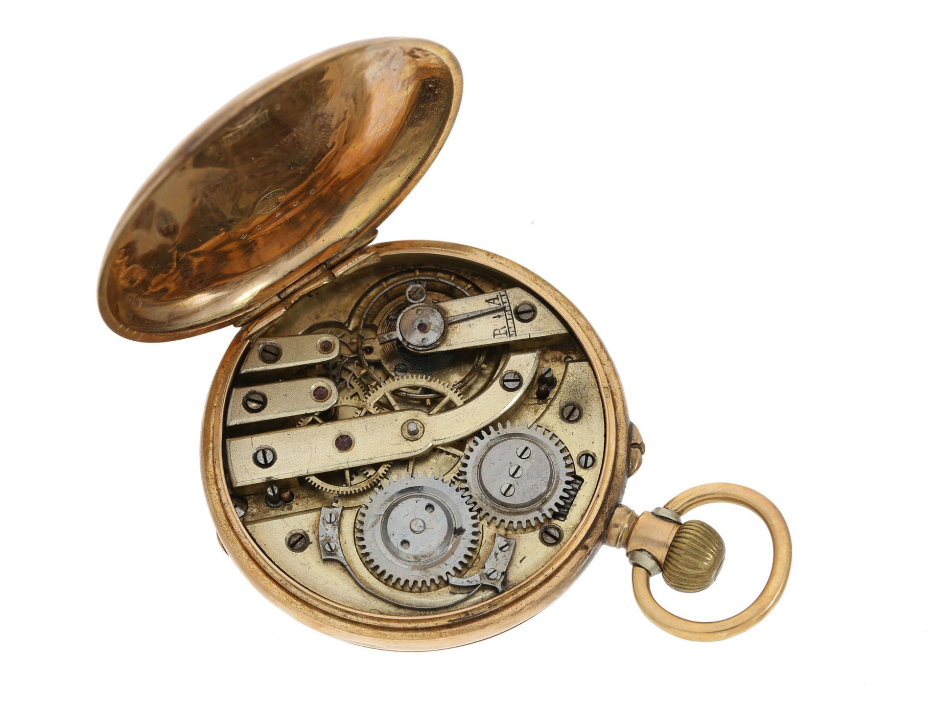Taschenuhr: goldene Taschenuhr, um 1900 - Bild 3 aus 3