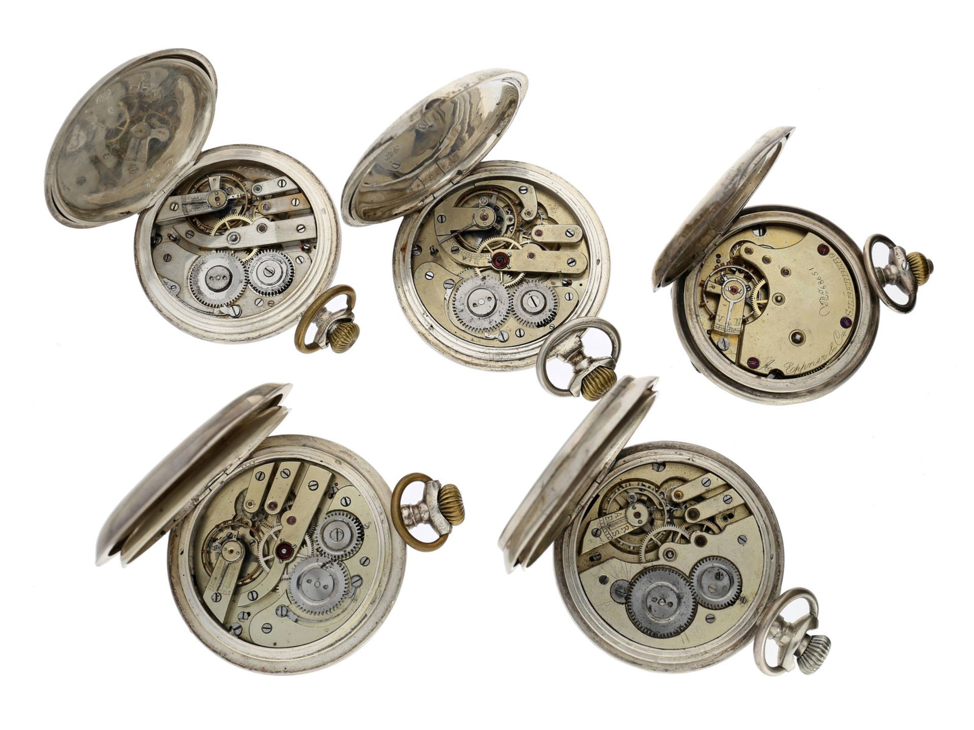 Taschenuhr: Konvolut von 5 Silber-Savonnetten, unterschiedlicher Zustand - Image 2 of 2