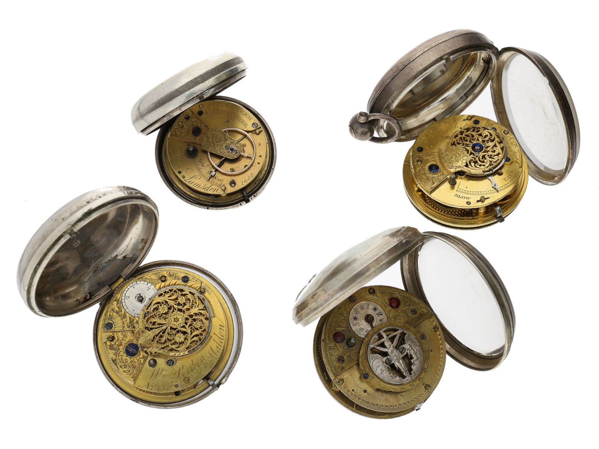 Taschenuhr: Konvolut von 4 silbernen Taschenuhren, unterschiedlicher Zustand - Image 2 of 2