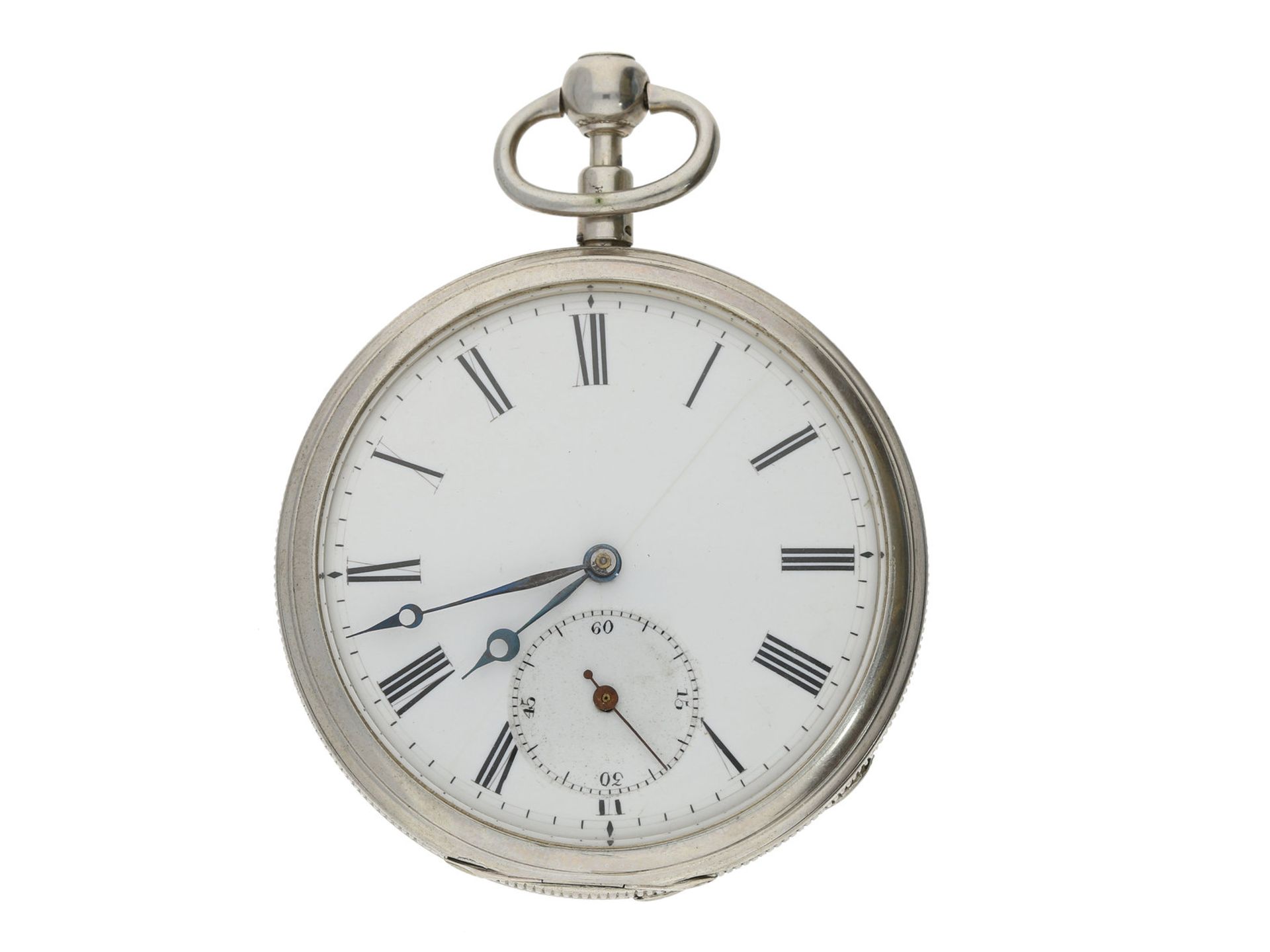 Taschenuhr: sehr attraktive und große Taschenuhr mit 1/4h-Repetition, ca. 1850