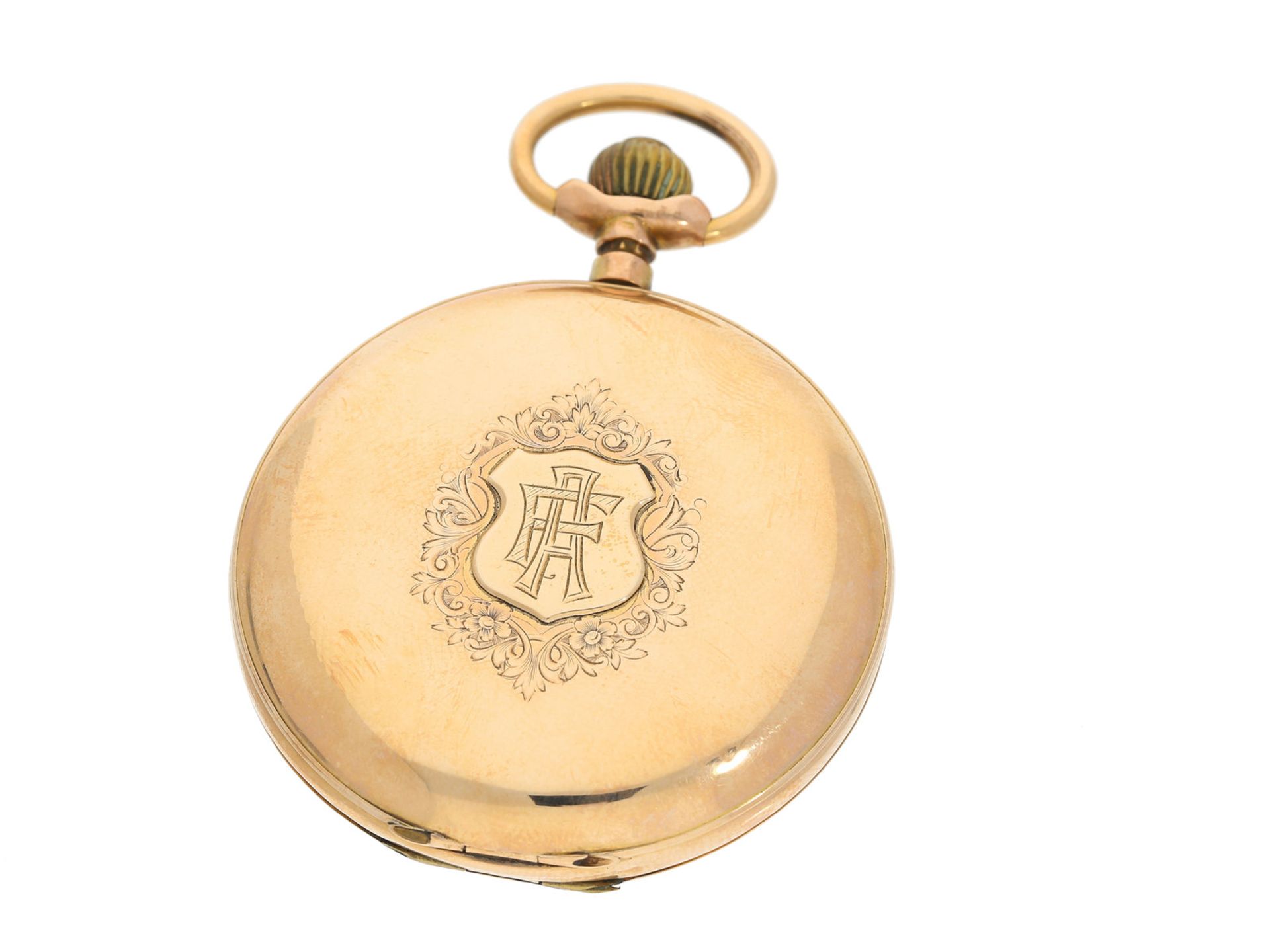 Taschenuhr: qualitätsvolle Goldsavonnette, um 1900, System Glashütte - Bild 2 aus 4