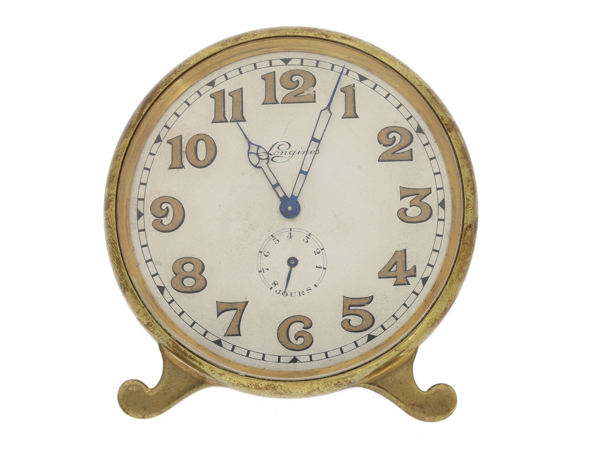 Taschenuhr: vintage 8-Tage-Schreibtischuhr, sog. Desk-Clock, Longines ca.1930