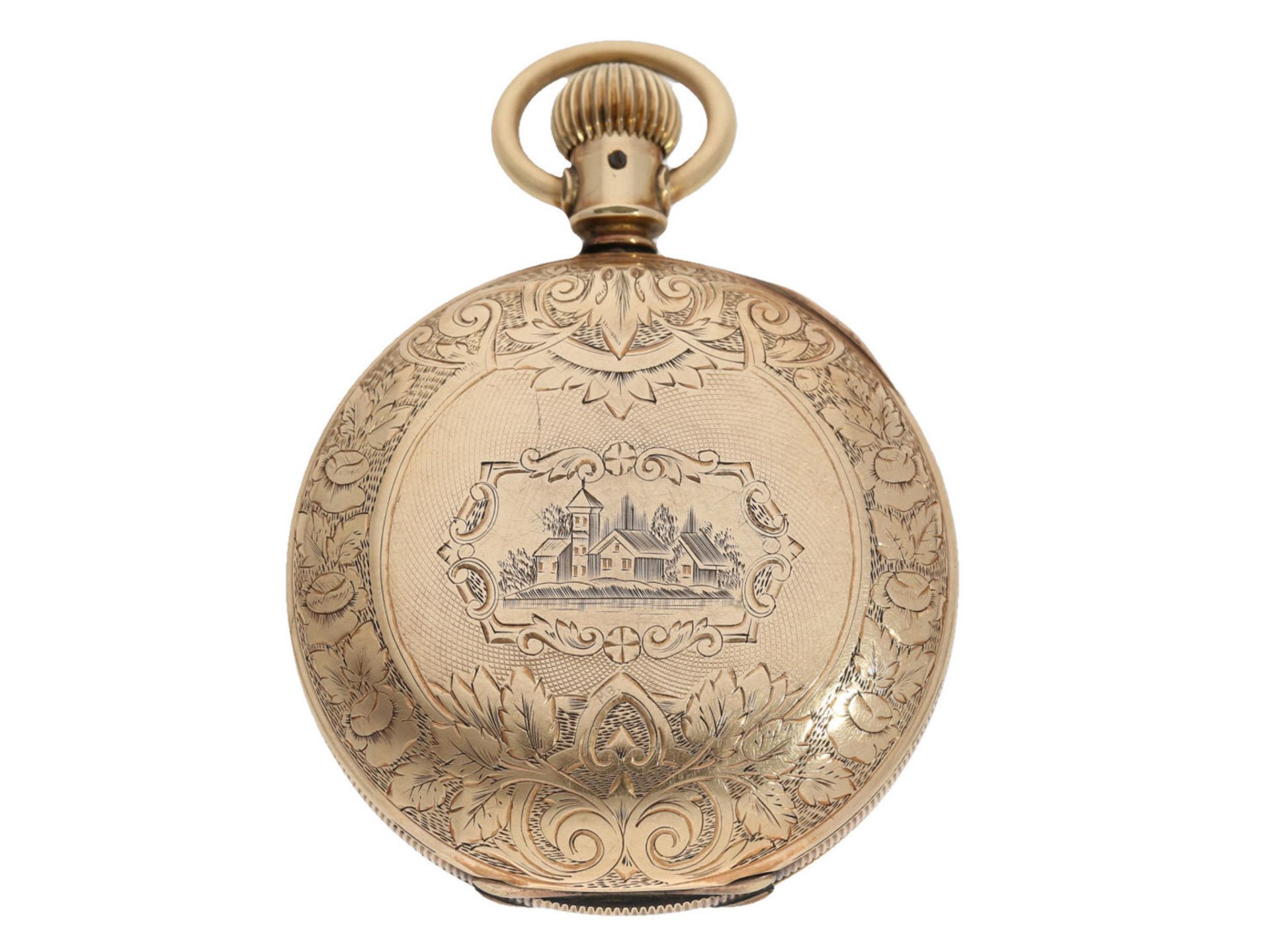 Taschenuhr: sehr frühe Longines Taschenuhr mit Prunkgehäuse, gefertigt für den amerikanischen Markt, - Image 2 of 3