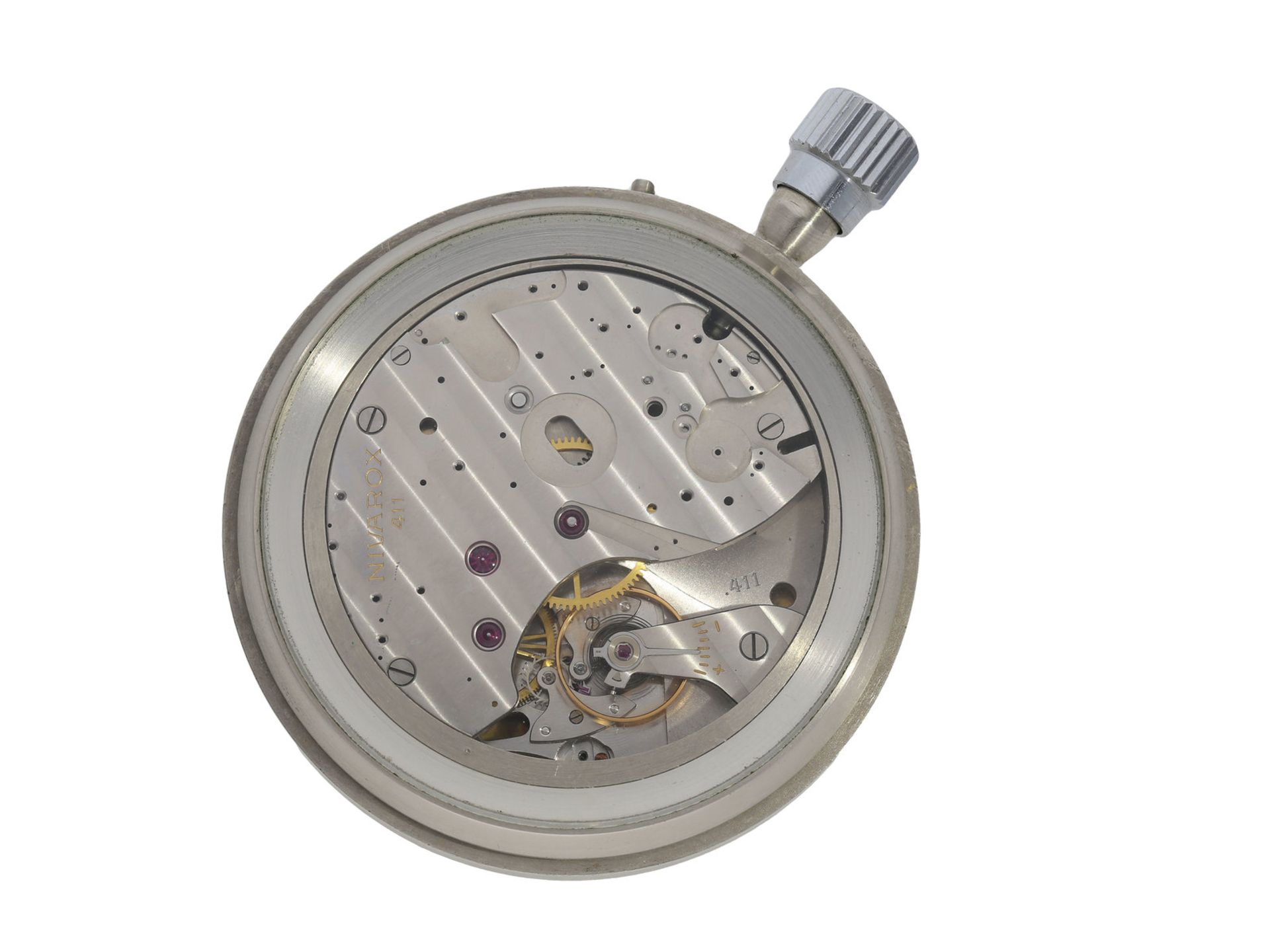 Taschenuhr/Chronometer: hochfeines Longines/Nivarox Beobachtungschronometer No.411 mit Chronometer- - Image 3 of 3