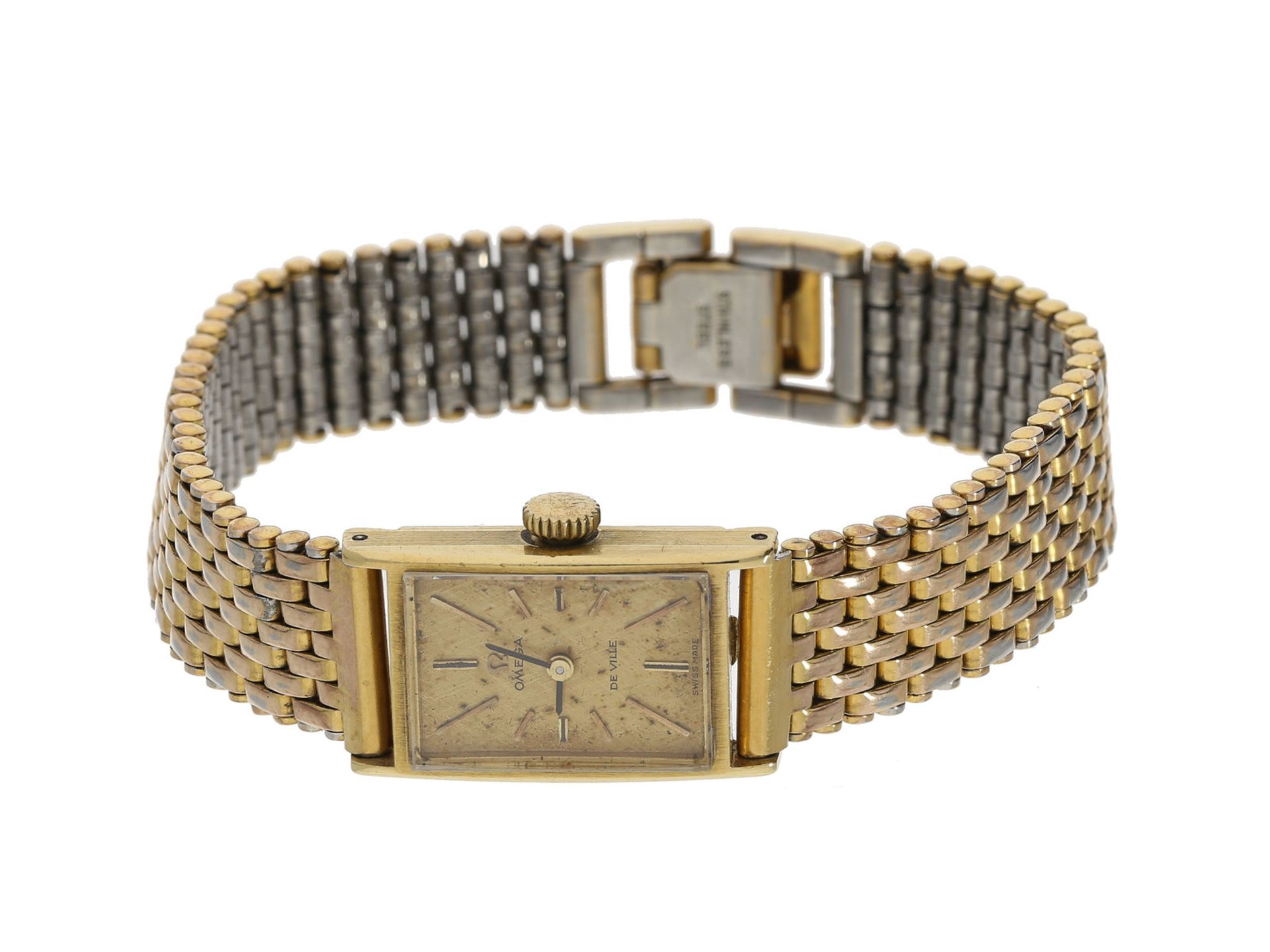 Armbanduhr: alte mechanische Omega De Ville, 18K Gold