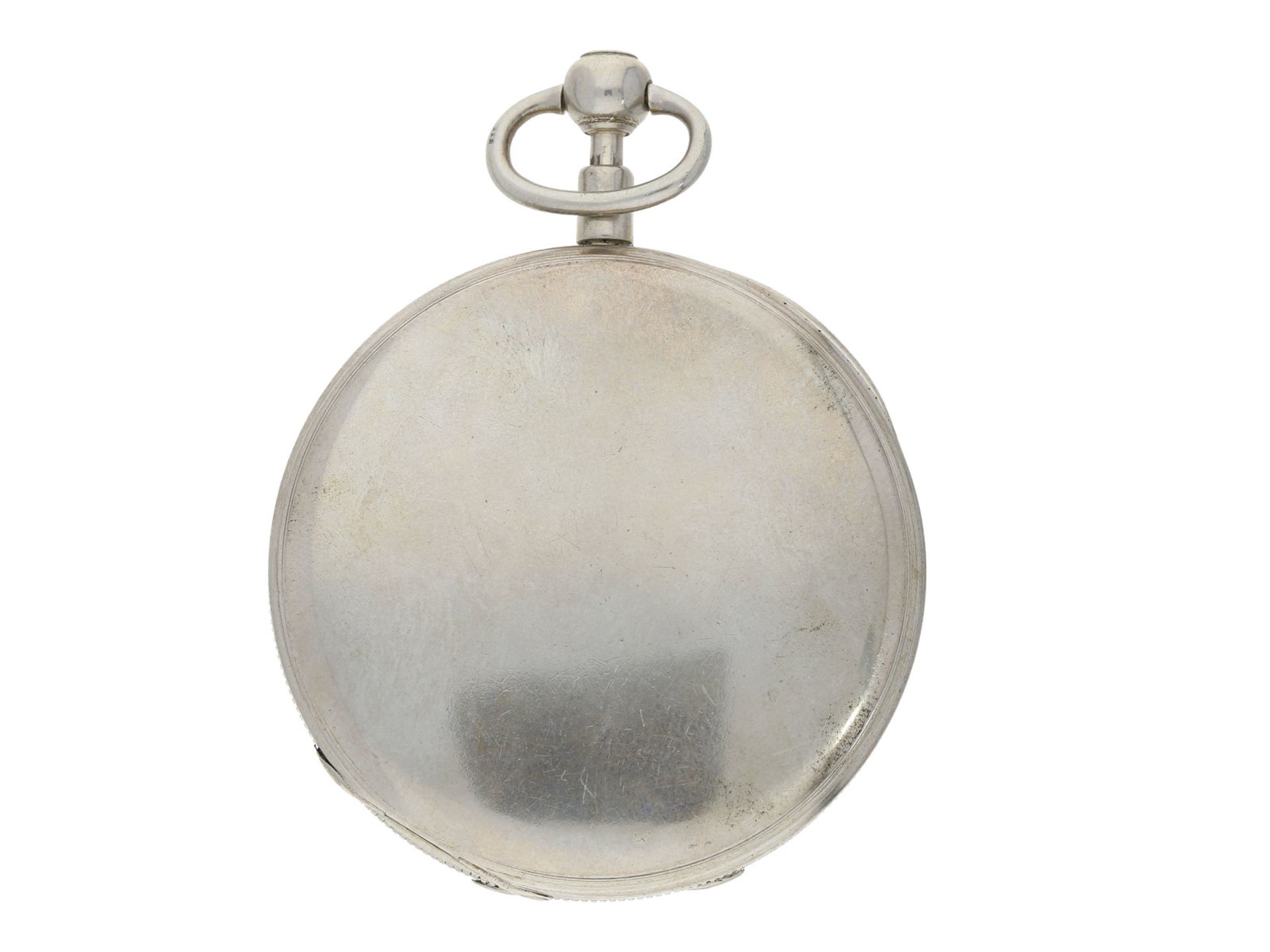 Taschenuhr: sehr attraktive und große Taschenuhr mit 1/4h-Repetition, ca. 1850 - Bild 2 aus 4