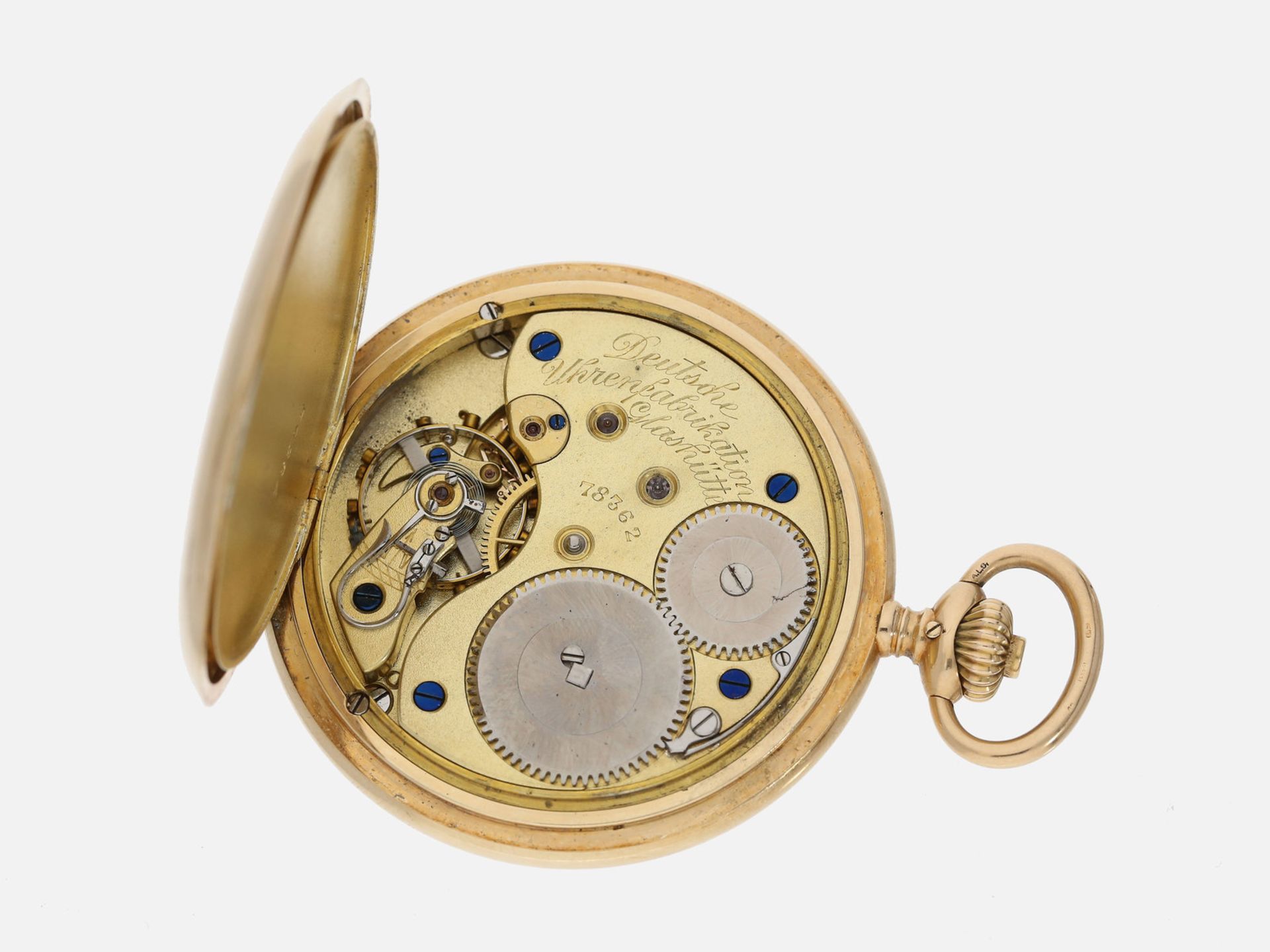 Taschenuhr: hochwertige goldene Savonnette der Firma A. Lange & Söhne Glashütte, No.78362, ca. - Bild 3 aus 3