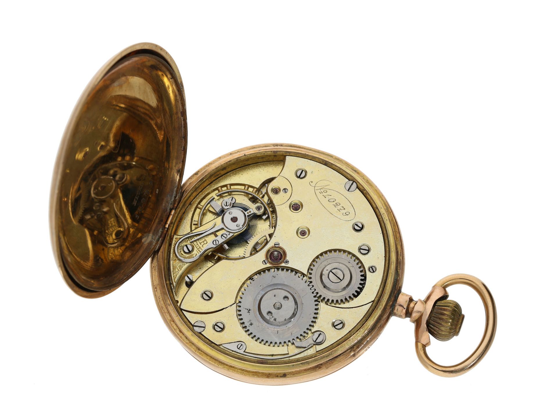 Taschenuhr: qualitätsvolle Goldsavonnette, um 1900, System Glashütte - Bild 4 aus 4