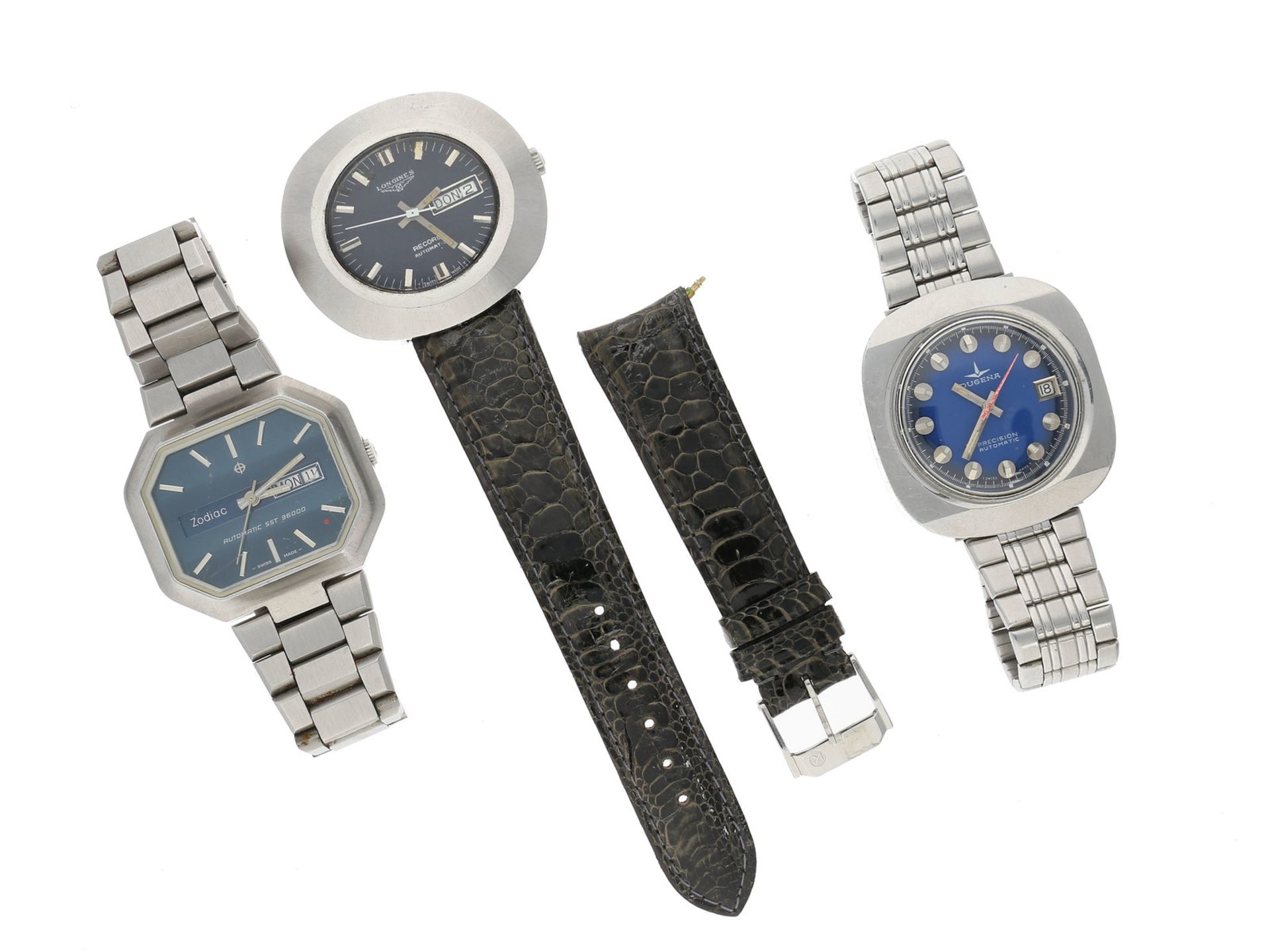 Armbanduhr: Konvolut von 3 automatischen vintage Herrenuhren, Edelstahl, 70er/80er-Jahre, deutliche