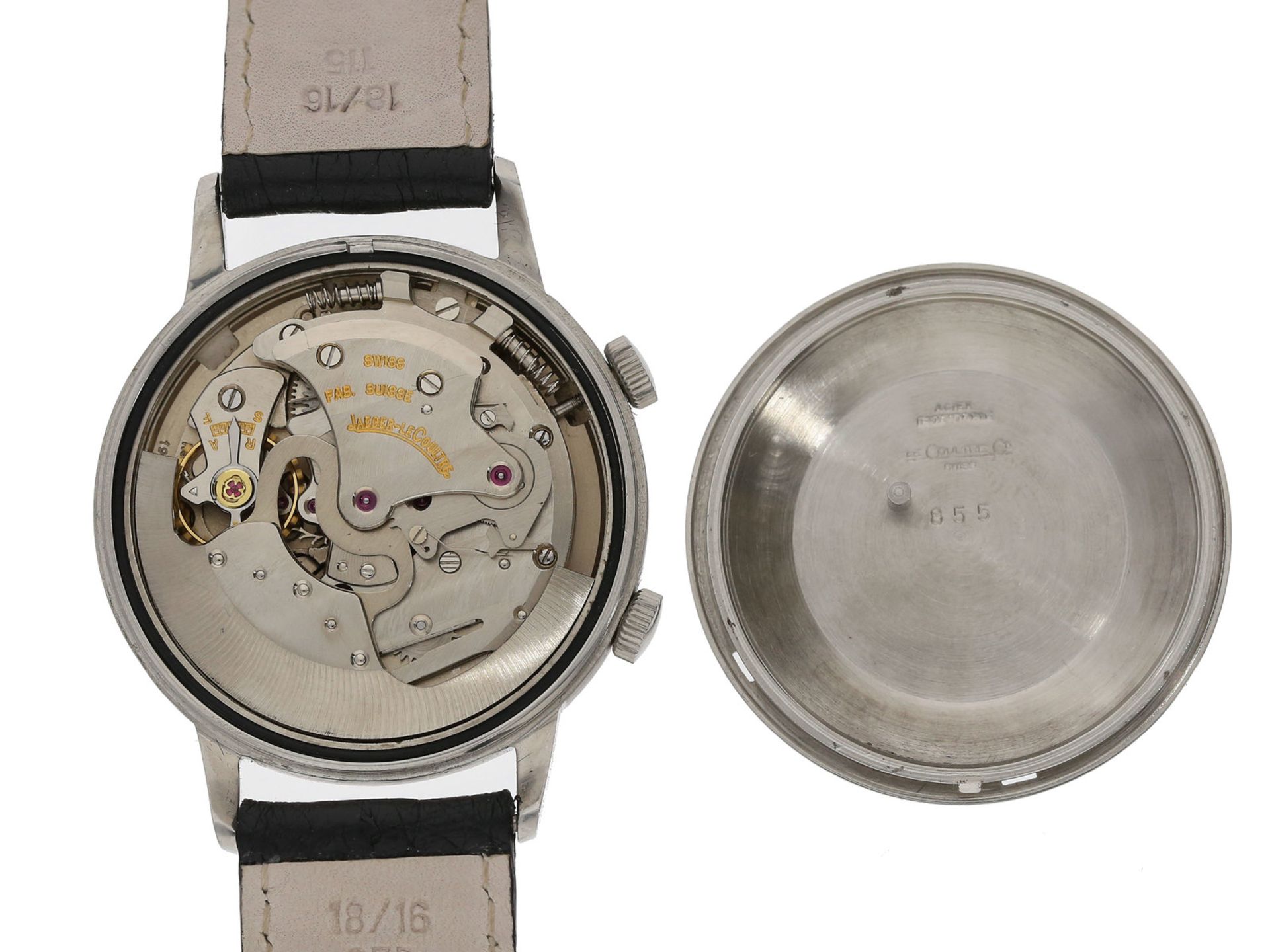 Armbanduhr: Le Coultre Rarität, Memovox "Jumbo-Automatic" in Stahl, Ref.855, 60er-Jahre Ca. Ø37mm, - Bild 2 aus 2