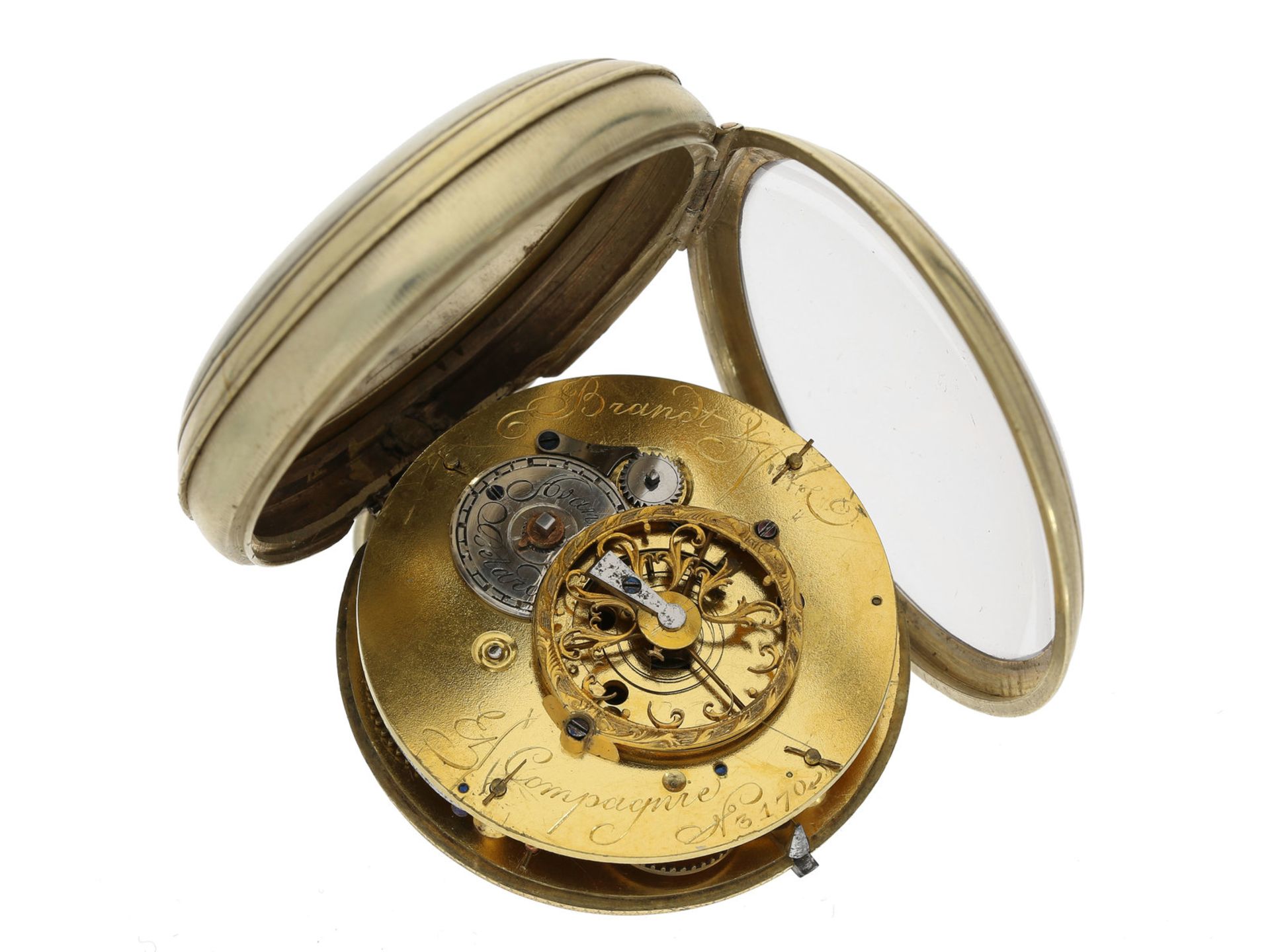 Taschenuhr: äußerst seltene astronomische Taschenuhr mit Tag/Nacht-Anzeige, Brandt & fils et - Bild 2 aus 2