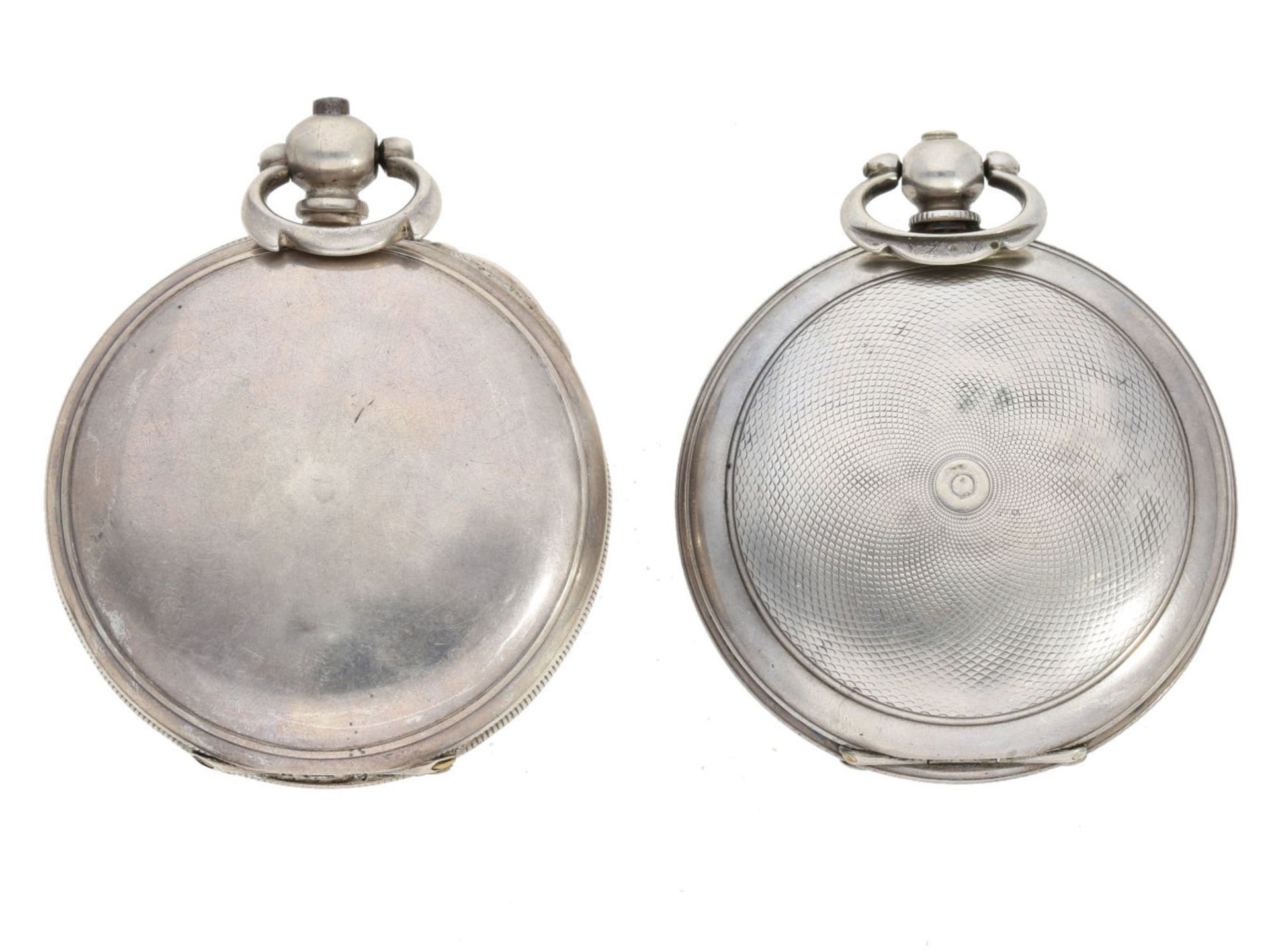 Taschenuhr: Konvolut von 2 silbernen Savonnetten für den osmanischen Markt, ca. 1880 1. Ca. Ø52mm, - Bild 2 aus 2