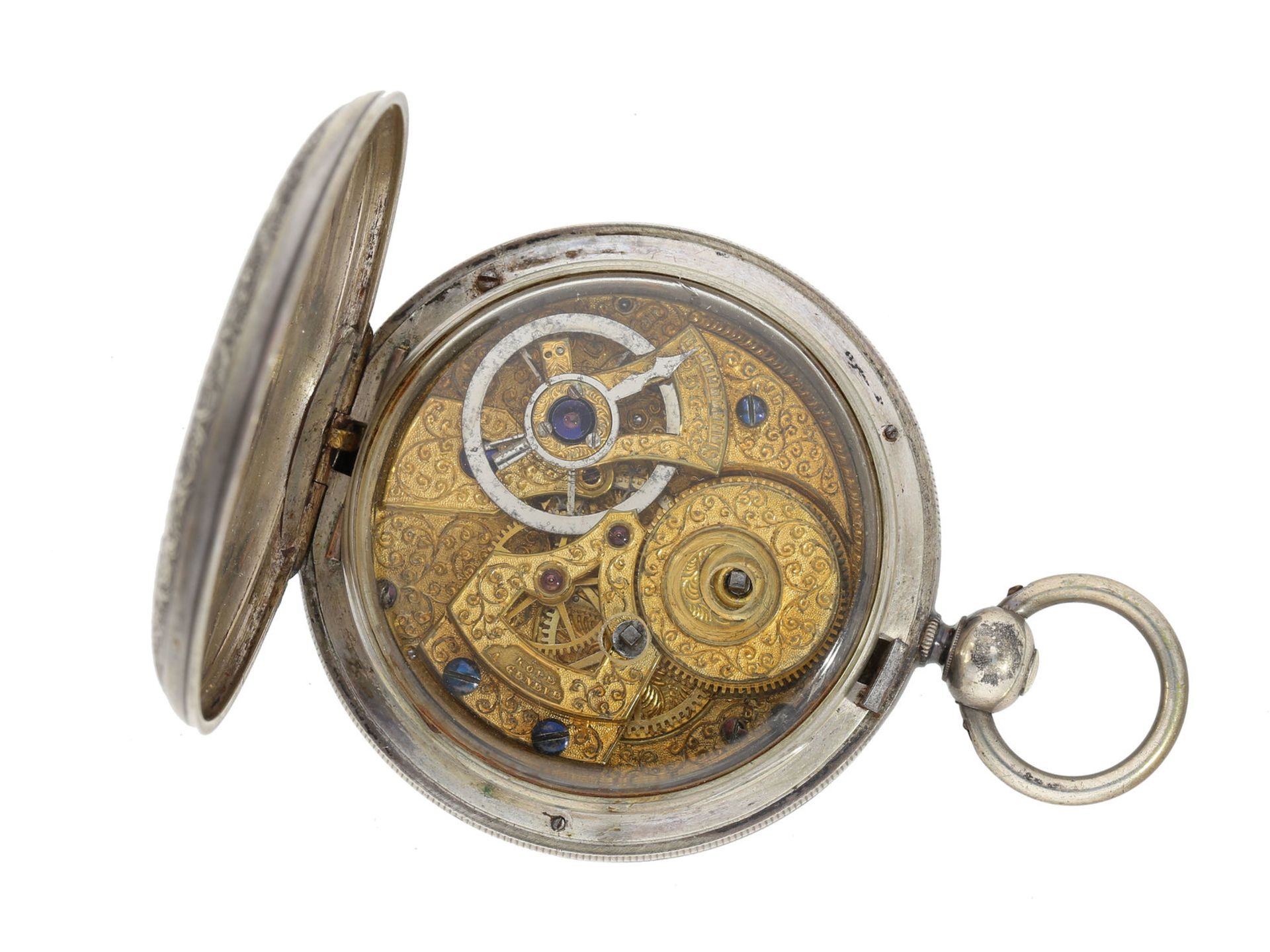 Taschenuhr: interessante Savonnette für den chinesischen Markt mit Zentralsekunde, ca. 1850 Ca. - Bild 2 aus 4