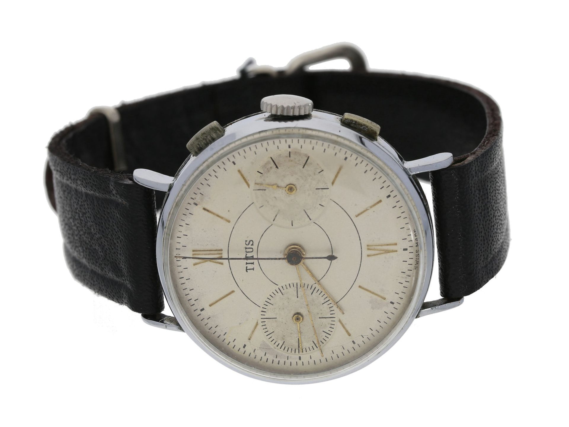 Armbanduhr: früher, großer "oversize" Chronograph, TH. PICARD FILS, vermutlich um 1945 Ca. Ø36mm,