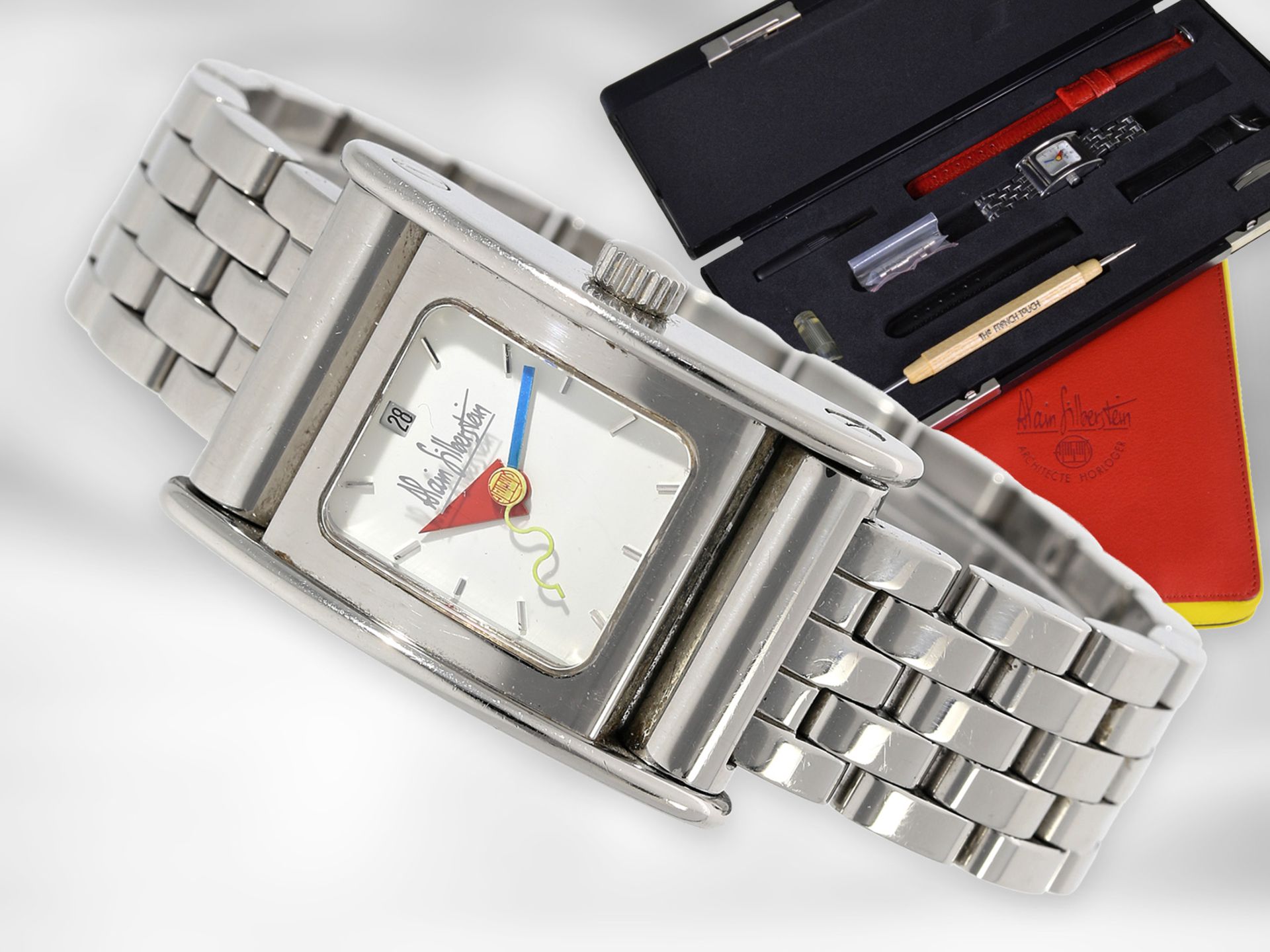 Armbanduhr: limitierte, automatische vintage Designer-Uhr in komplett originalem Zustand mit