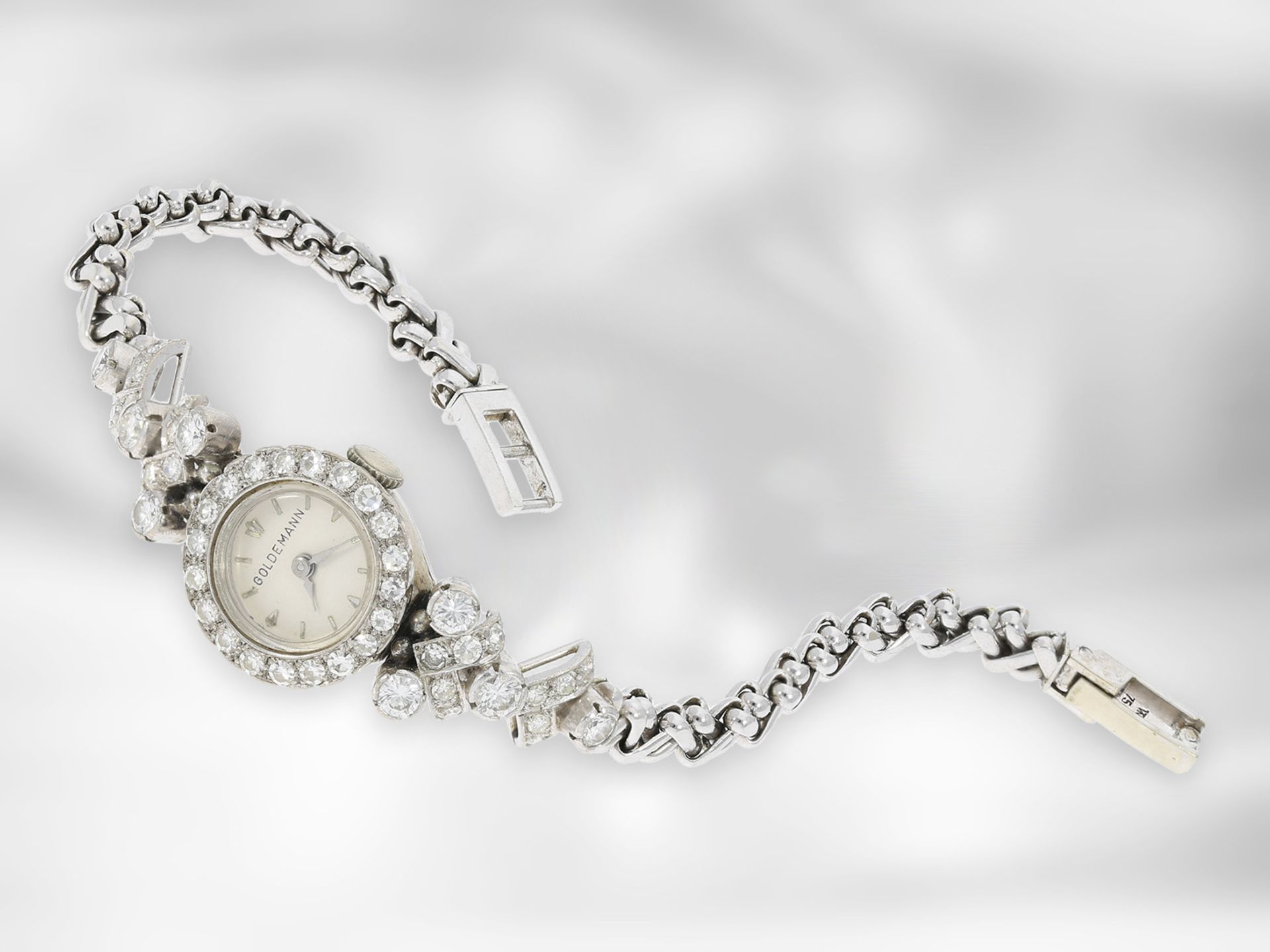 Armbanduhr: dekorative, ausgefallene und hochwertig gearbeitete vintage Damenuhr mit reichem