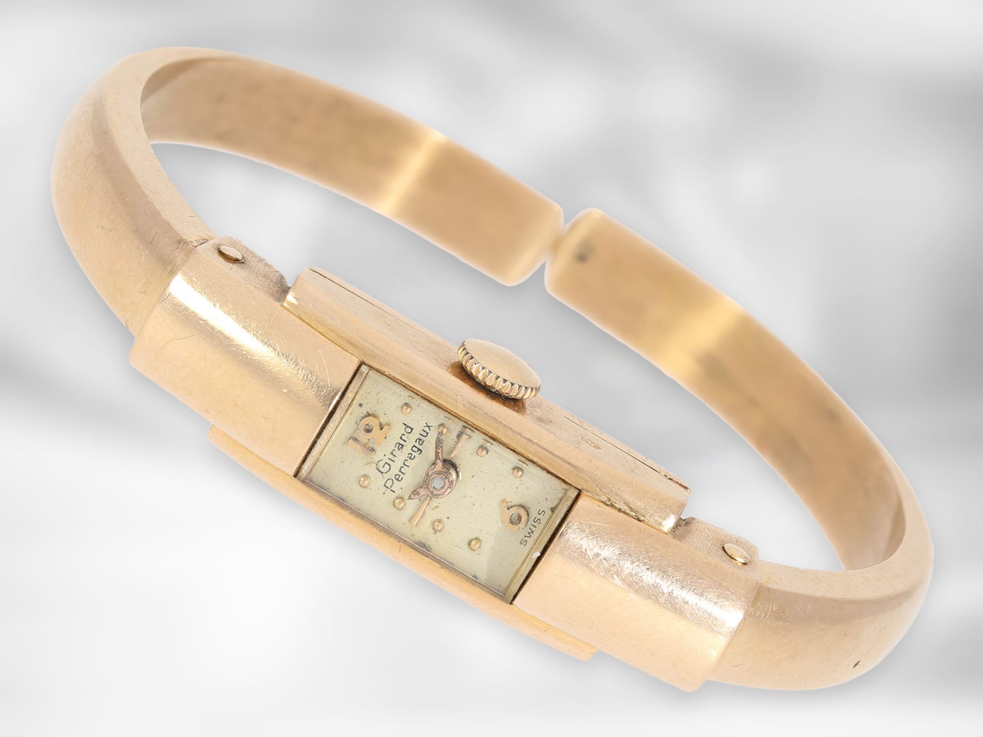 Armbanduhr: vintage Spangenuhr, Girard Perregaux, 14K Gold Ca. 10mm breit, ca. 17,4g, 14K Gold,