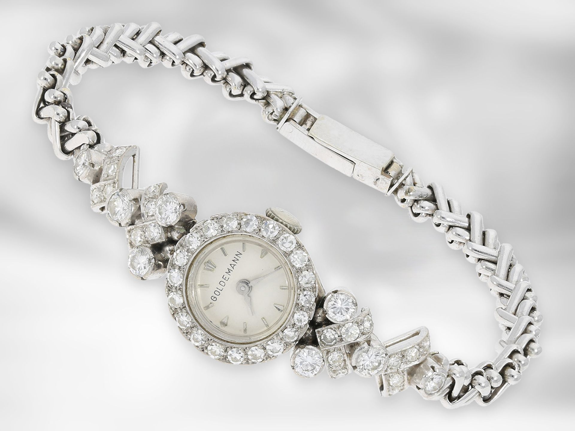 Armbanduhr: dekorative, ausgefallene und hochwertig gearbeitete vintage Damenuhr mit reichem - Bild 2 aus 2