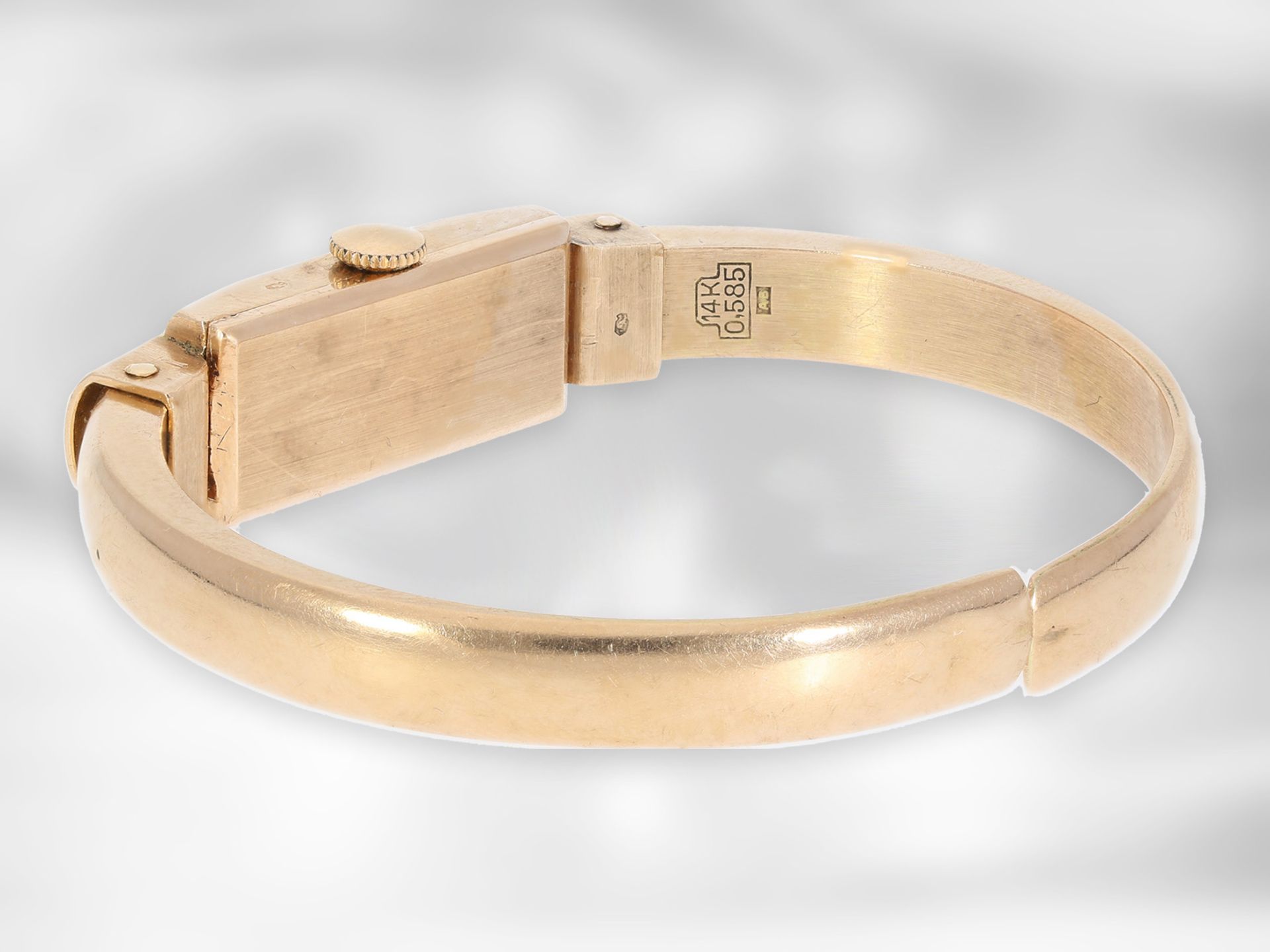 Armbanduhr: vintage Spangenuhr, Girard Perregaux, 14K Gold Ca. 10mm breit, ca. 17,4g, 14K Gold, - Image 2 of 2