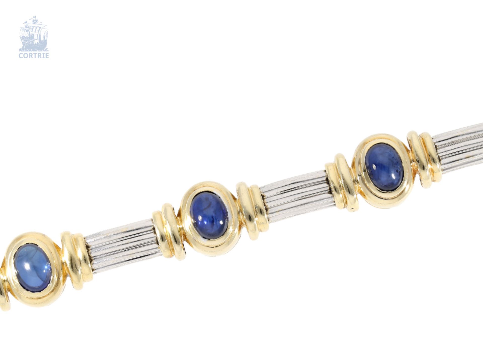 Armband/Anhänger: dekoratives, teures modernes Goldschmiedearmband mit feinem Saphirbesatz sowie - Image 2 of 3