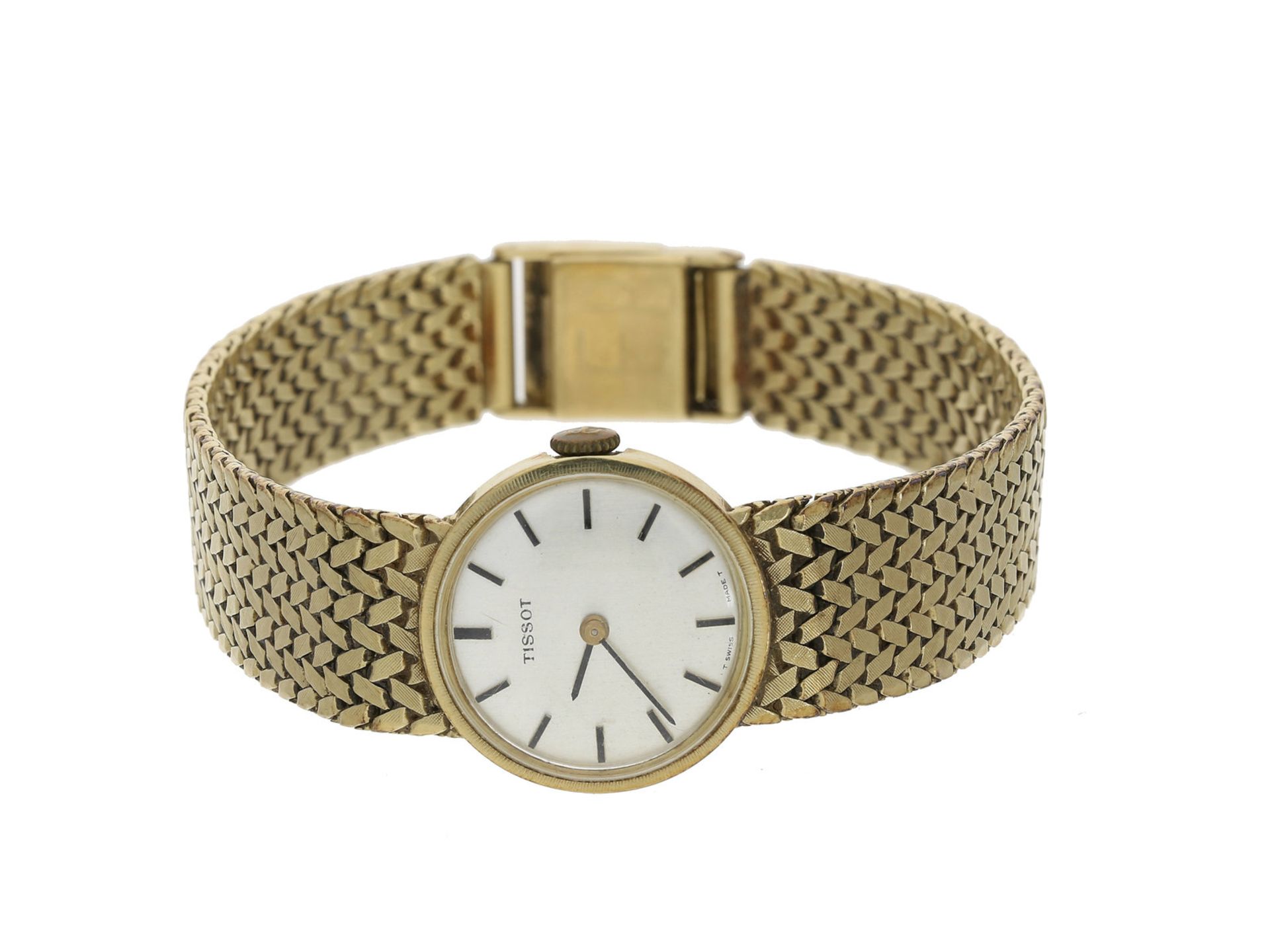 Armbanduhr: vintage Damenuhr der Marke Tissot, 14K Gold