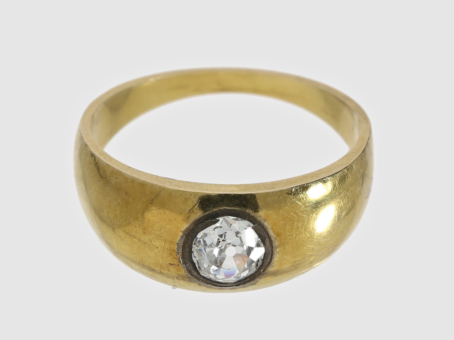 Ring: alter Diamant/Solitärring, Altschliffdiamant von ca. 0,5ct