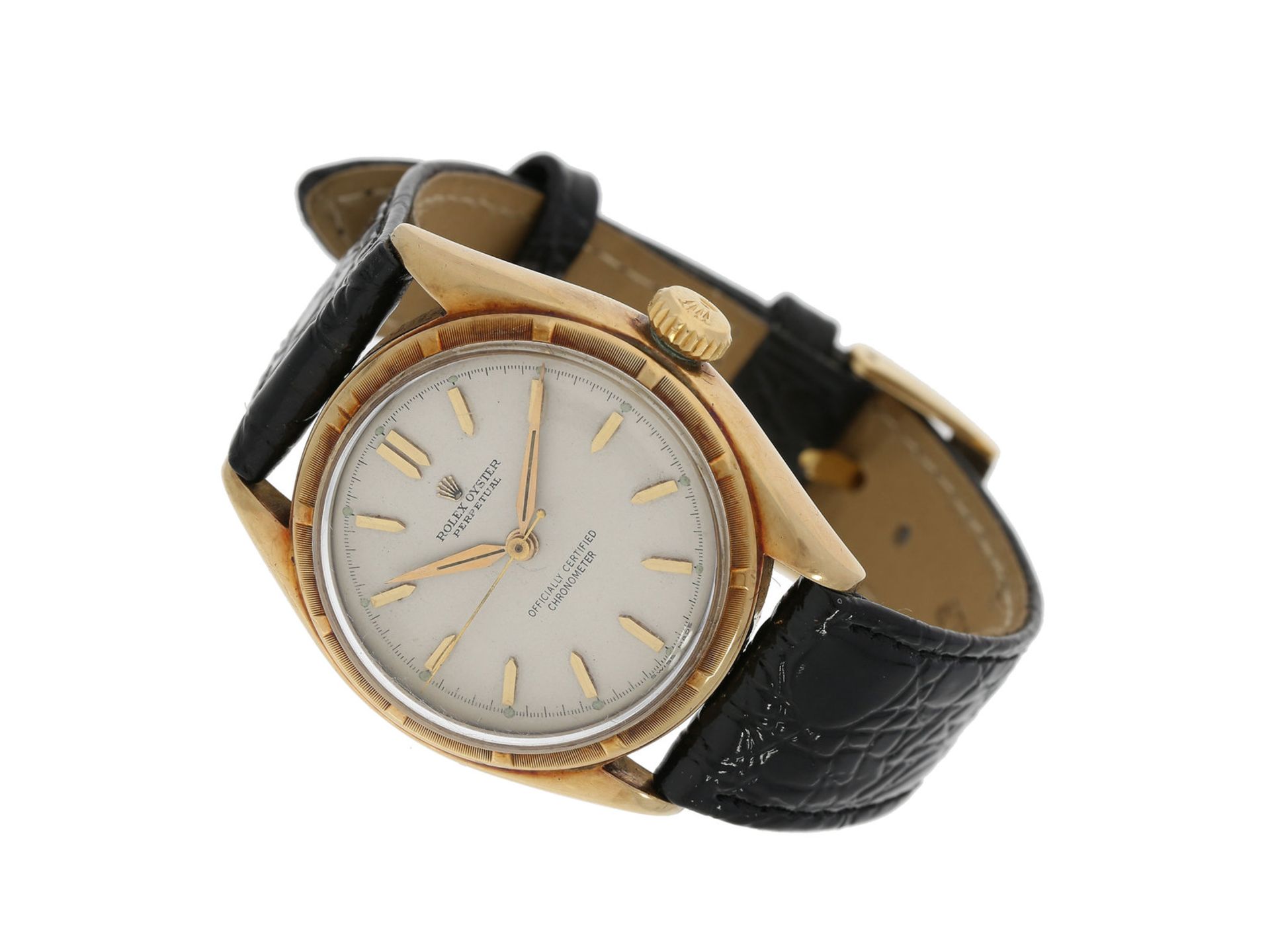 Armbanduhr: vintage Rolex Chronometer Bubble Back REF. 6085 in 14K Gold, ca. 1951/52