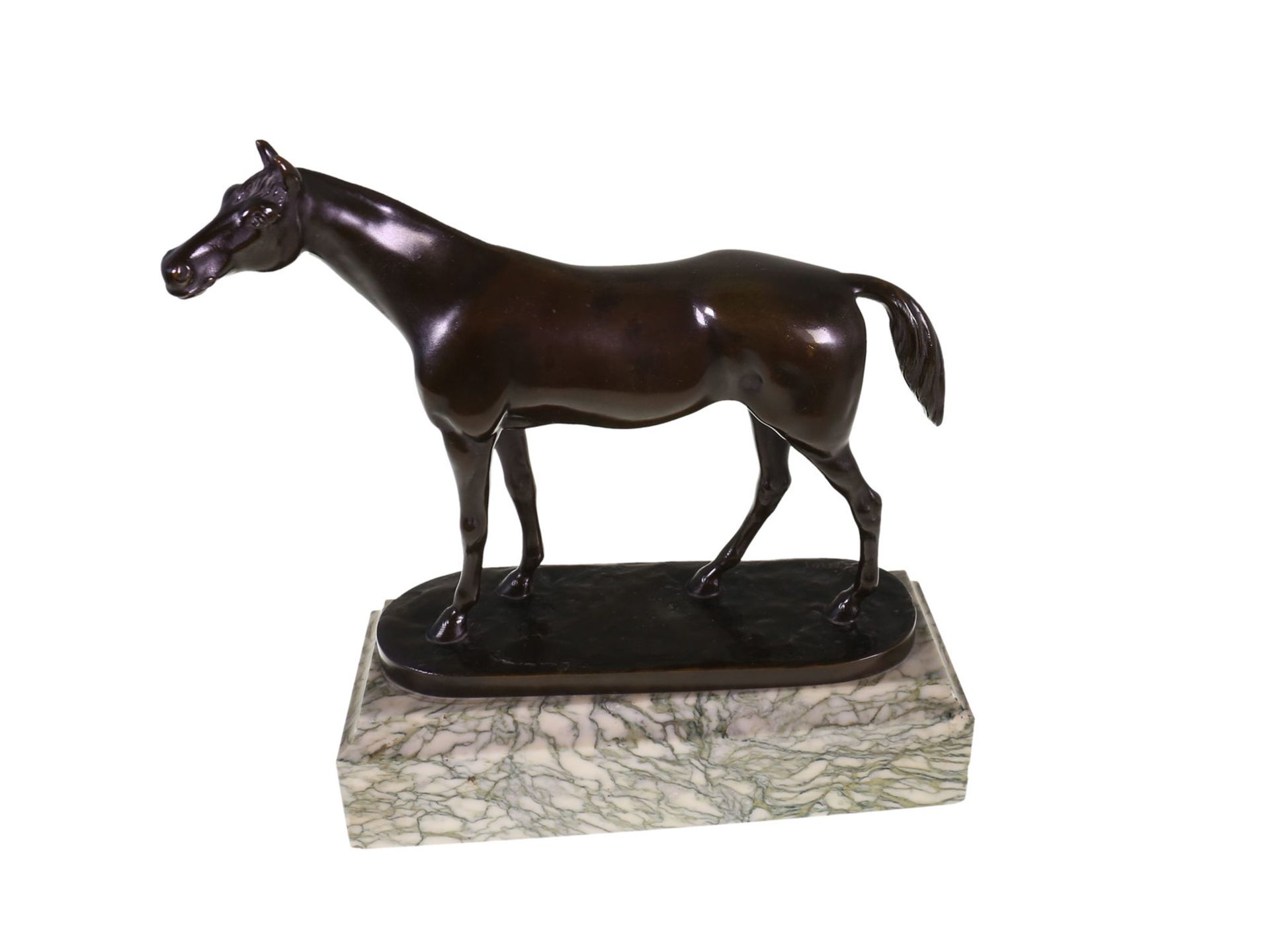 Figur/Bronze: antike Pferdeskulptur aus Bronze, signiert "K. Steiner"