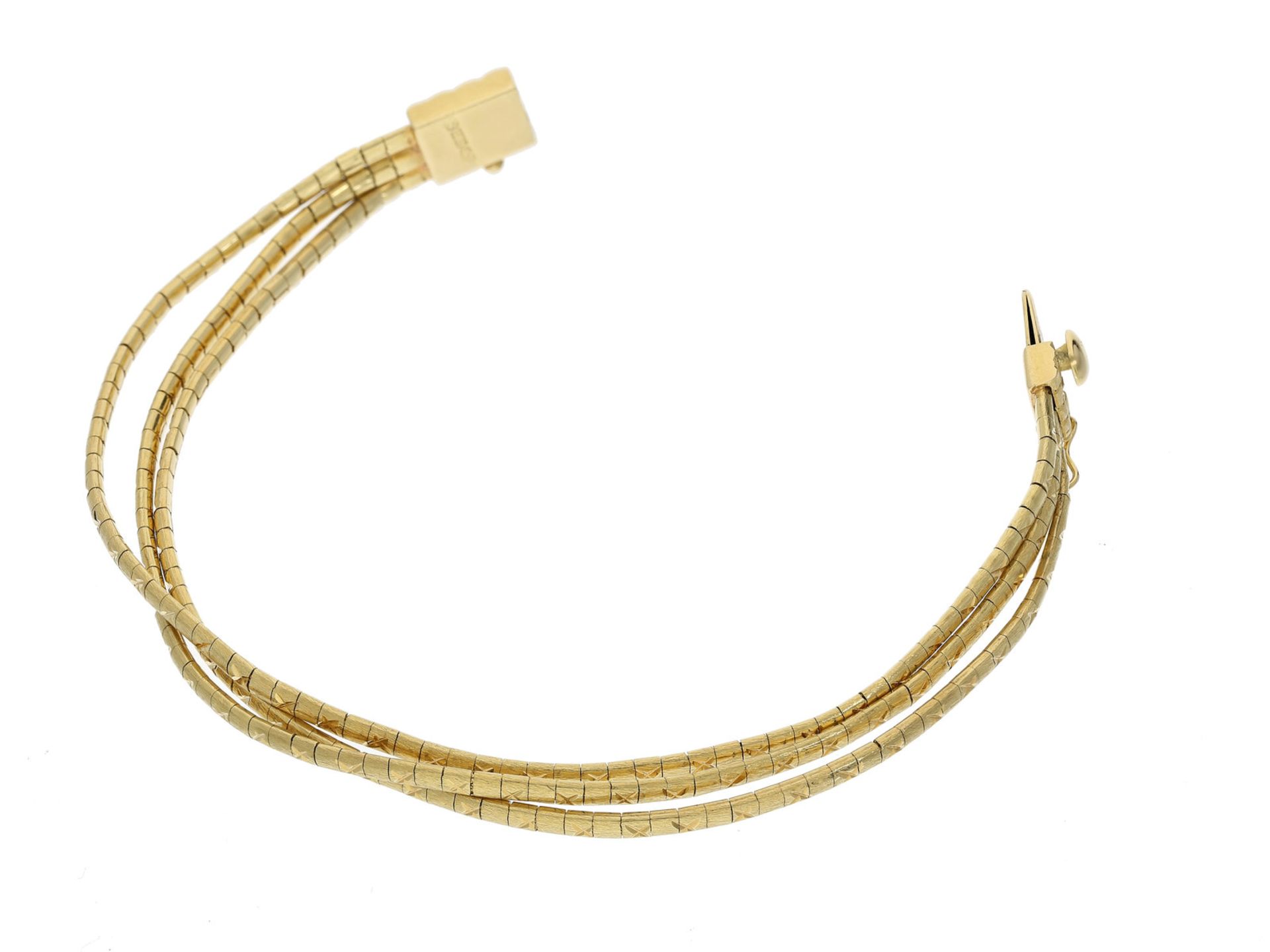Armband: 3-reihiges vintage Gelbgoldarmband, 18K Gold
