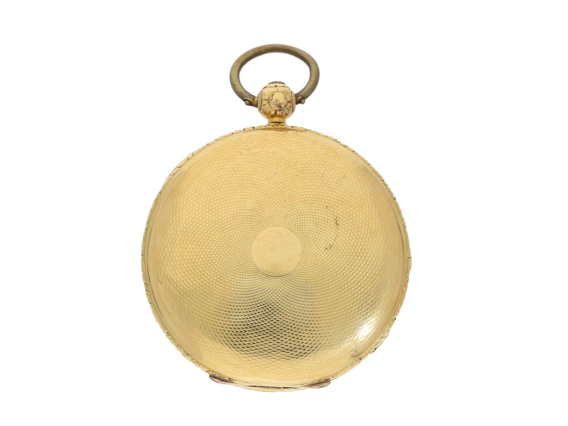 Taschenuhr: frühe englische Taschenuhr, um 1830, 18K Gold, signiert William Payne London No. 341 - Bild 2 aus 3