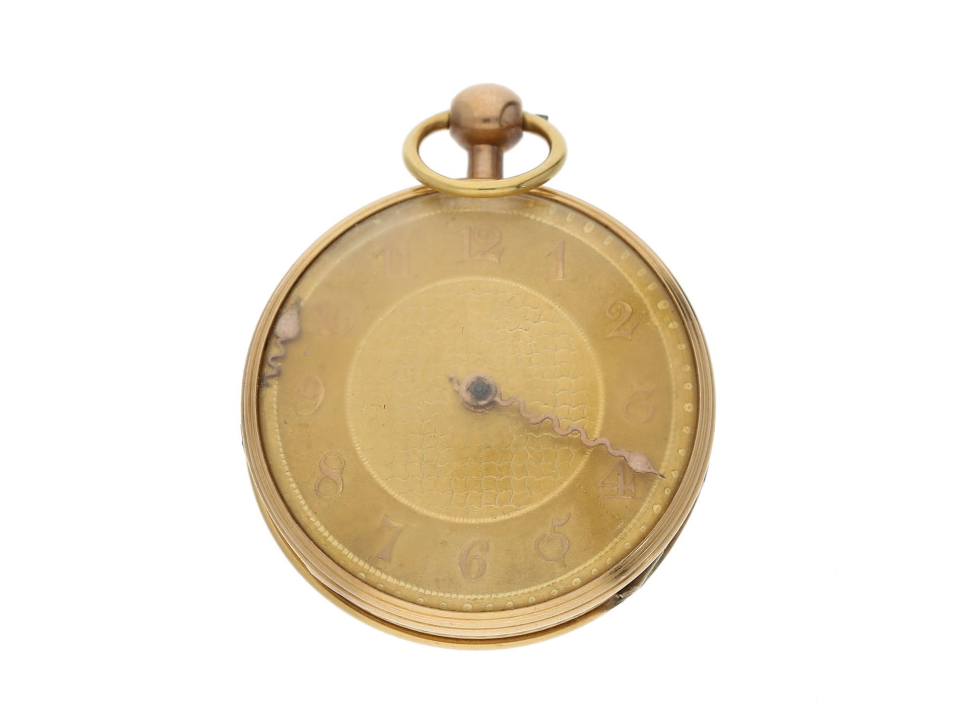 Taschenuhr: hochwertige 18K Spindeluhr, Hallmarks London 1807