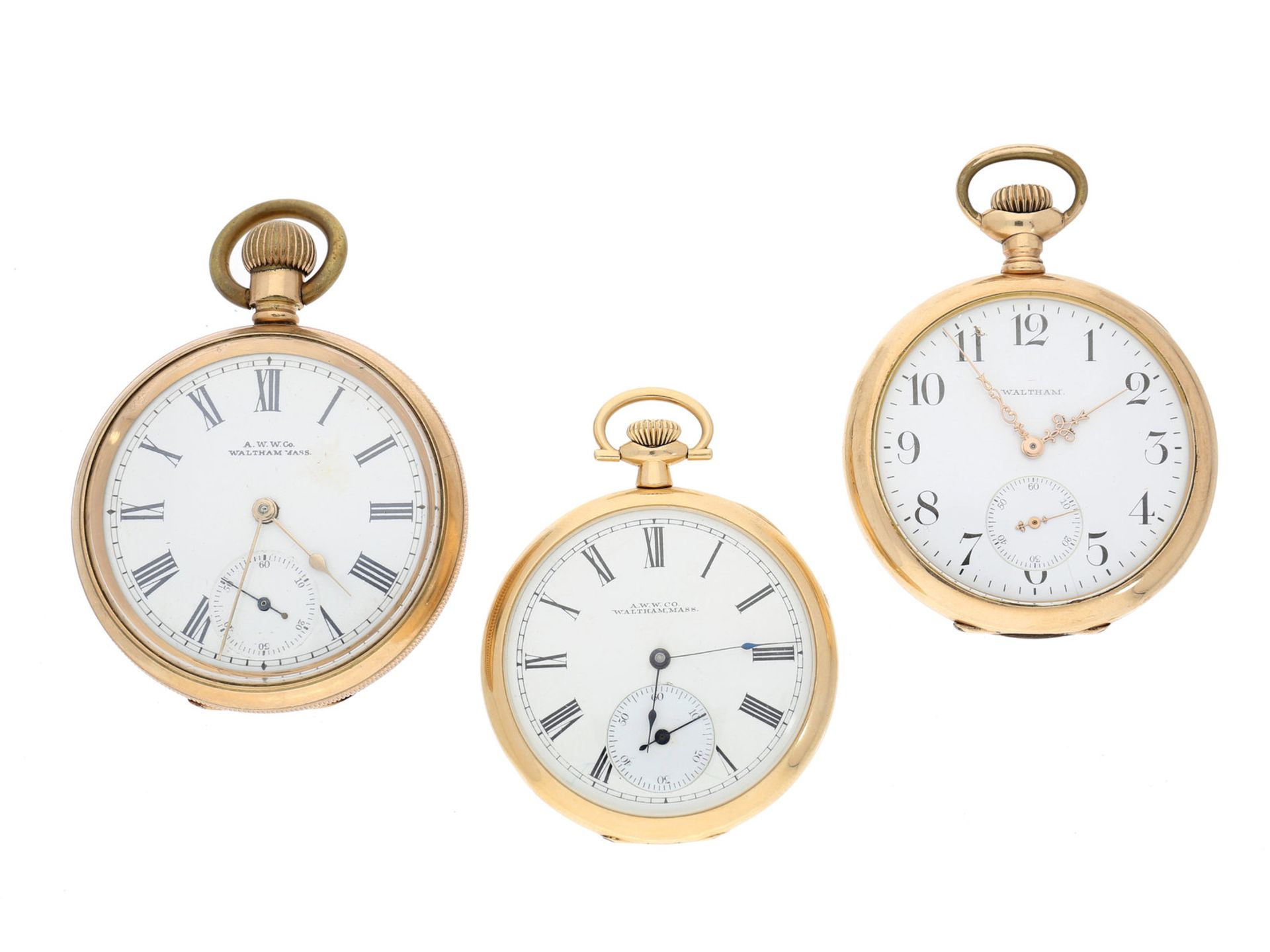 Taschenuhr: Konvolut von 3 amerikanischen Herrenuhren, goldfilled, ca.1900-1920