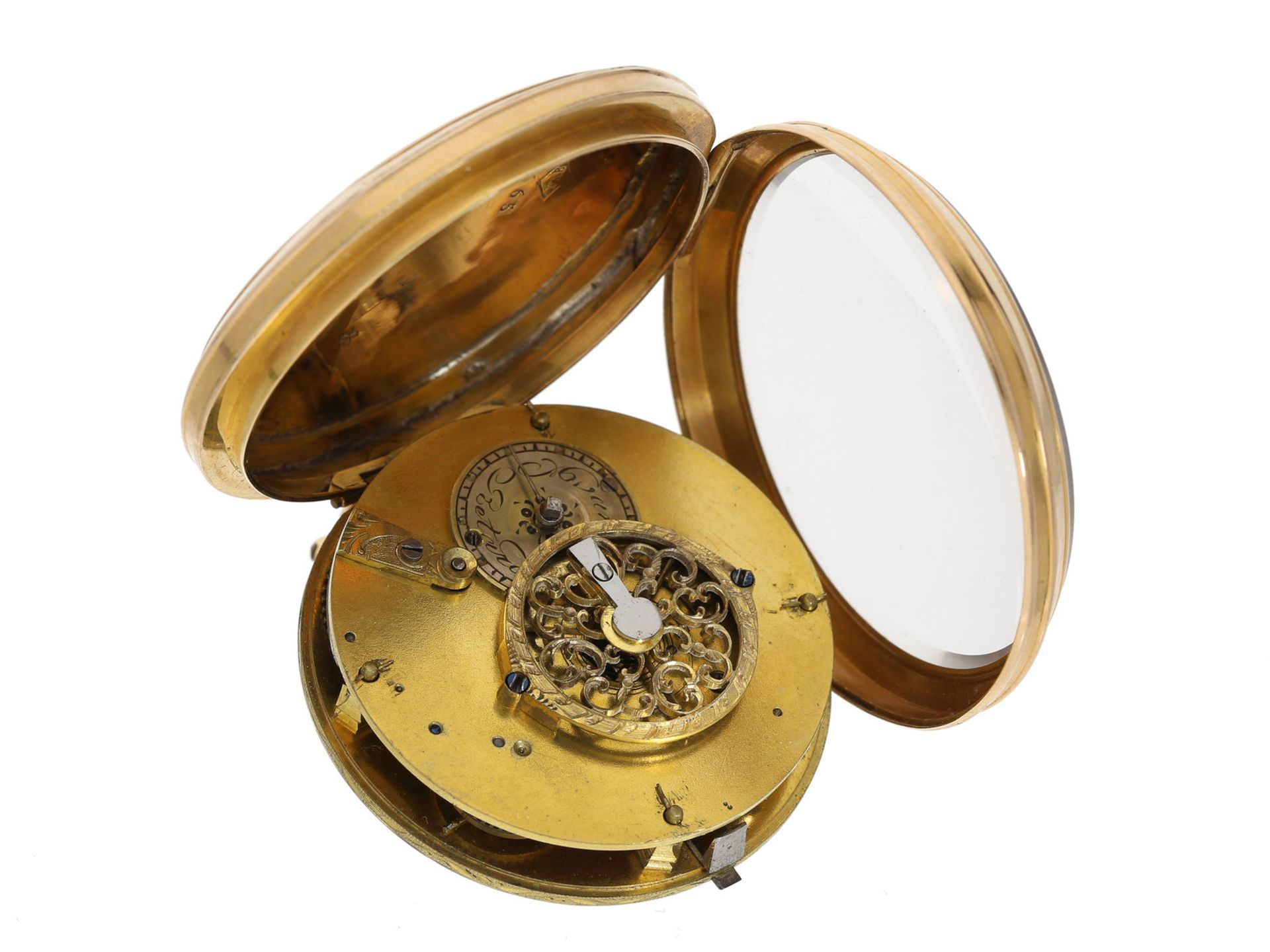 Taschenuhr: hochwertige Lepine, 18K Gold, ca. 1800 - Bild 2 aus 2