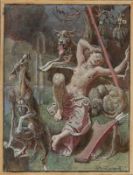 Wilhelm Wohlgemuth1870 Paris - 1942 Rom - Ruhende Diana / Artemis - Gouache/Papier. 28,5 x 22 cm, 30
