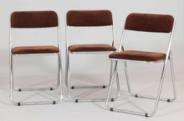 6 Mid Century KlappstühleCamel Steel Products/Japan, um 1960/70. Stahlrohr, verchromt. 47/77 x 46