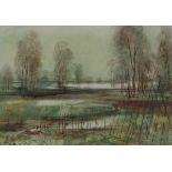 Ernst Thoms1896 Nienburg - 1983 Langeln-Wietzen - Landschaft - Aquarell/Papier. 41 x 59 cm (