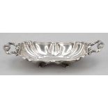 Biedermeier Henkelschale19. Jh. Silber. 6,5 x 29 x 12 cm. Gew.: 100 g.- - -22.00 % buyer's premium