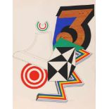 Lucio del Pezzo1933 Neapel - Il Cubo - Farbserigrafie/Papier. 41/100. 62,7 x 47,7 cm (