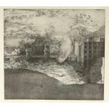 Peter Ackermann1934 Jena - 2007 Cortona - Flusslandschaft - Radierung/Papier. 23/30. 44,5 x 49,5 cm,