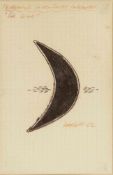 Guy Harloff1933 Paris - 1991 Galliate - "La Lune" - Kugelschreiber/Papier. 15,2 x 9,9 cm. Sign.