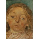 Künstler des 20. Jahrhunderts- Porträt eines jungen Mädchens - Öl/Holz. 21 x 15,5 cm. Verso bez.