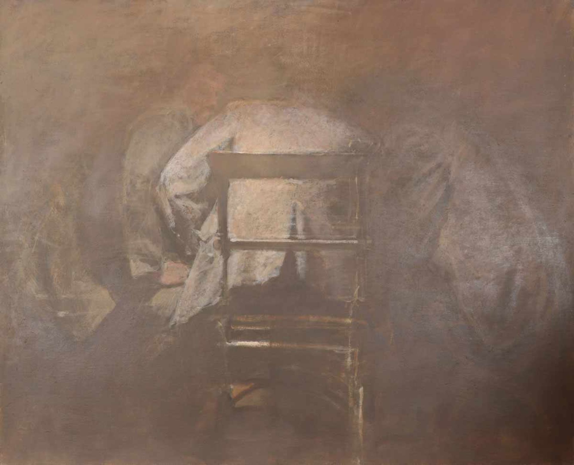 Andrzej Okinczyc1949 Posen - "Mowa" (Sprache, das Sprechen) - Acryl/Hartfaser. 126 x 150 cm.