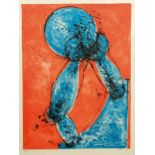 Rudolf Hoflehner1916 Linz - 1995 Pantaneto/Siena - "Herabsteigende Figur" - Farblithografie/