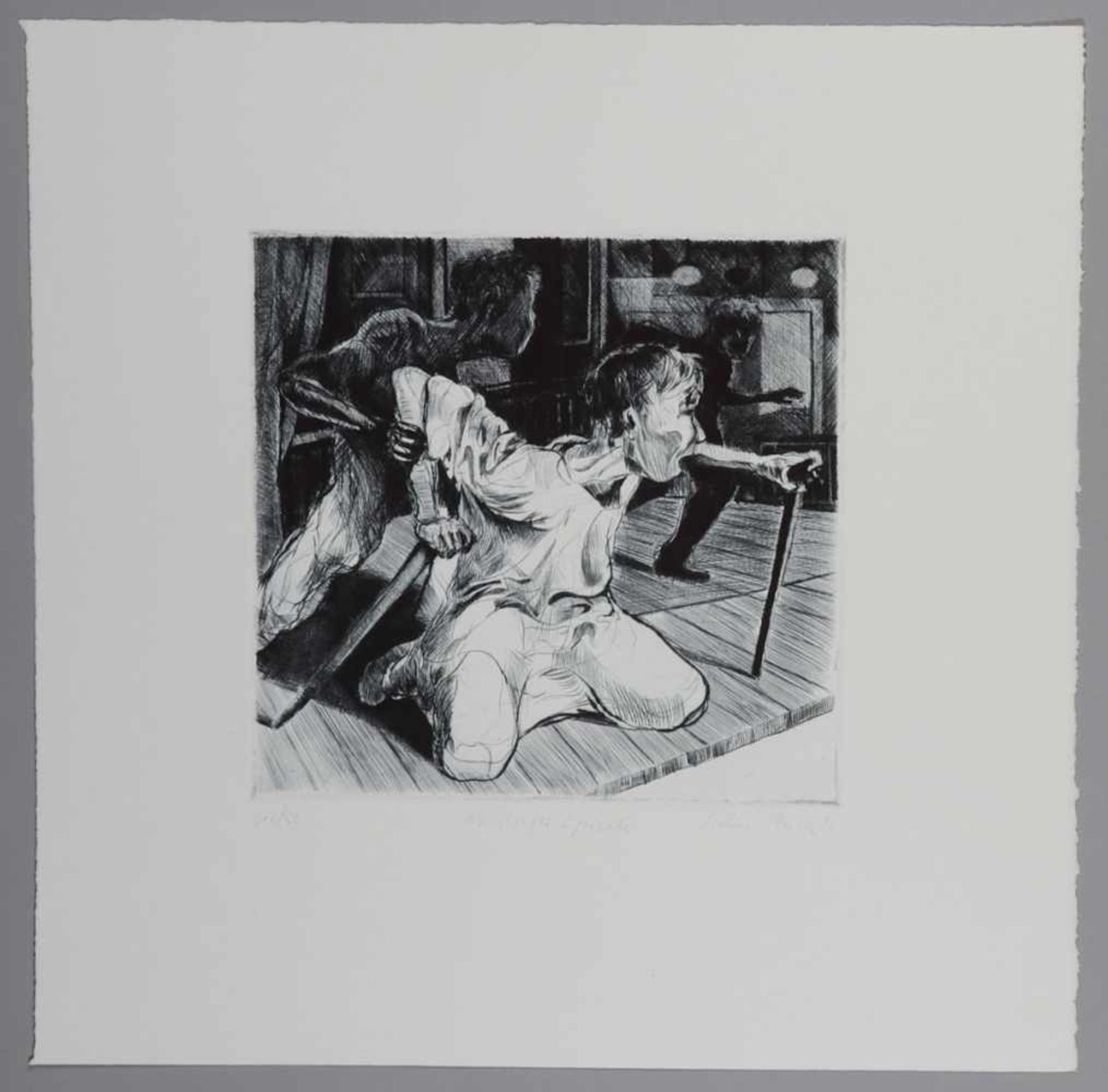 Jochen Stücke1962 Münster - "Mistral" - Radierung/Papier. 10/50. 16 x 30 cm, 47,3 x 61 cm. Sign. und - Bild 5 aus 11