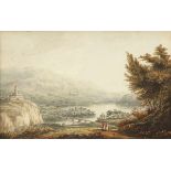 Künstler des 19. Jahrhundertca. um 1840 - Italienische Landschaft - Aquarell/Papier. 13 x 20 cm (