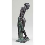 Michel Mathonnat1944 Monlino - Nach dem Bade - Bronze. Schwarz und grün patiniert. 97/200. H. 28,3