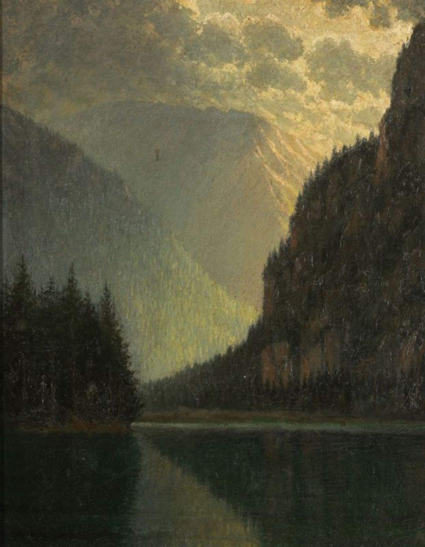 Künstler des 20. Jahrhunderts- Königssee - Öl/Lwd. 71,5 x 55,5 cm. Sign. l. u.: P Walde. Minim.